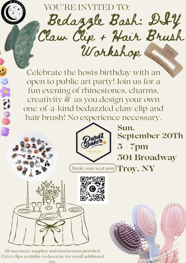 Bedazzle &amp; Charm: DIY Claw Clip + Hair Brush Workshop