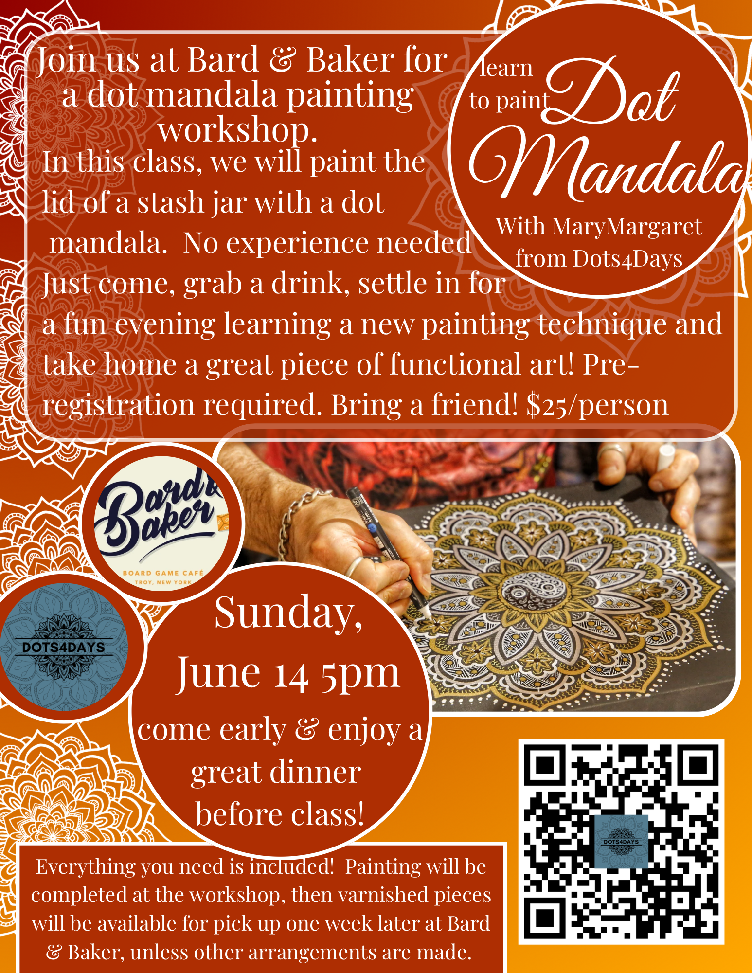 'Stash Jar' Dot Mandala Workshop w/ Dots4Days