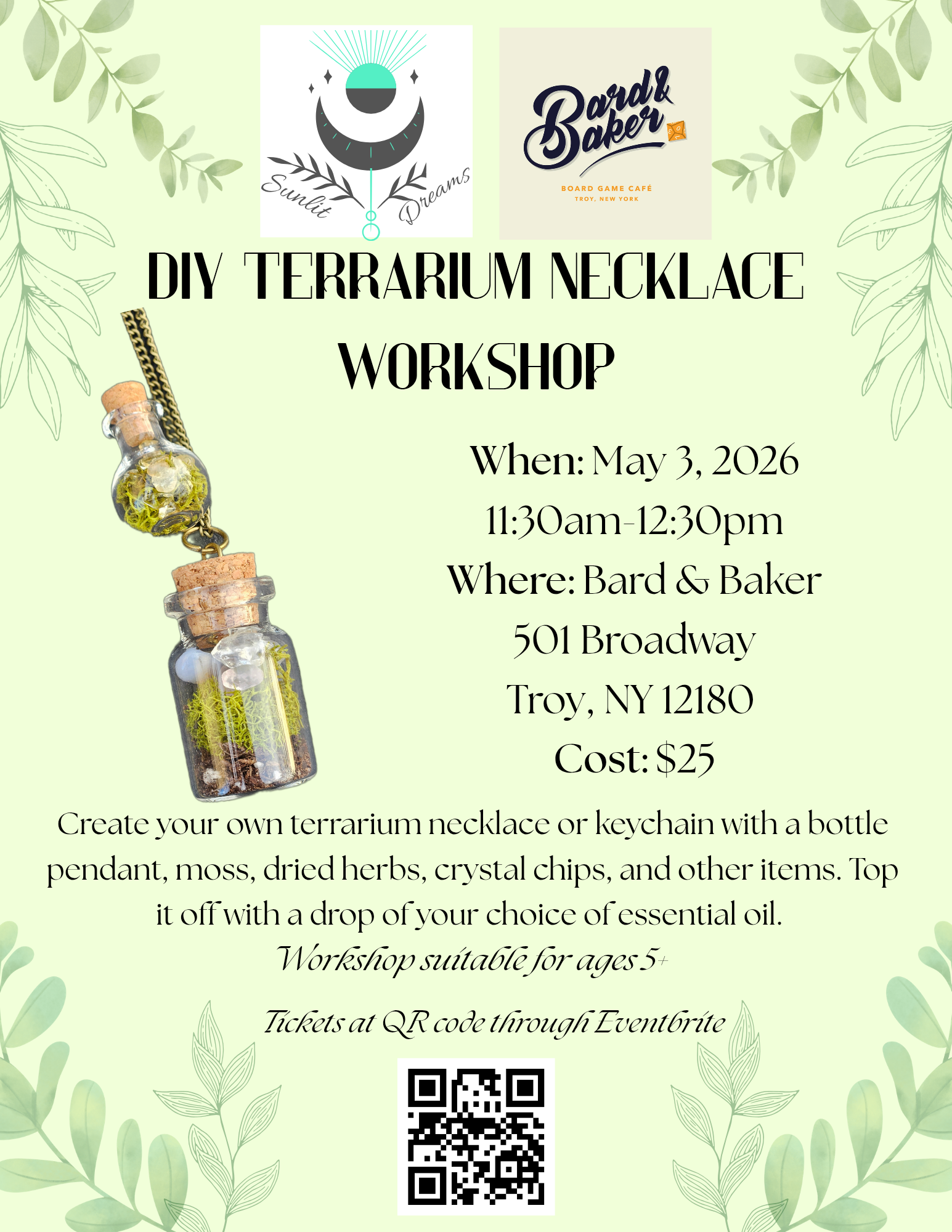 DIY Terrarium Necklace Workshop w/ Sunlit Dreams