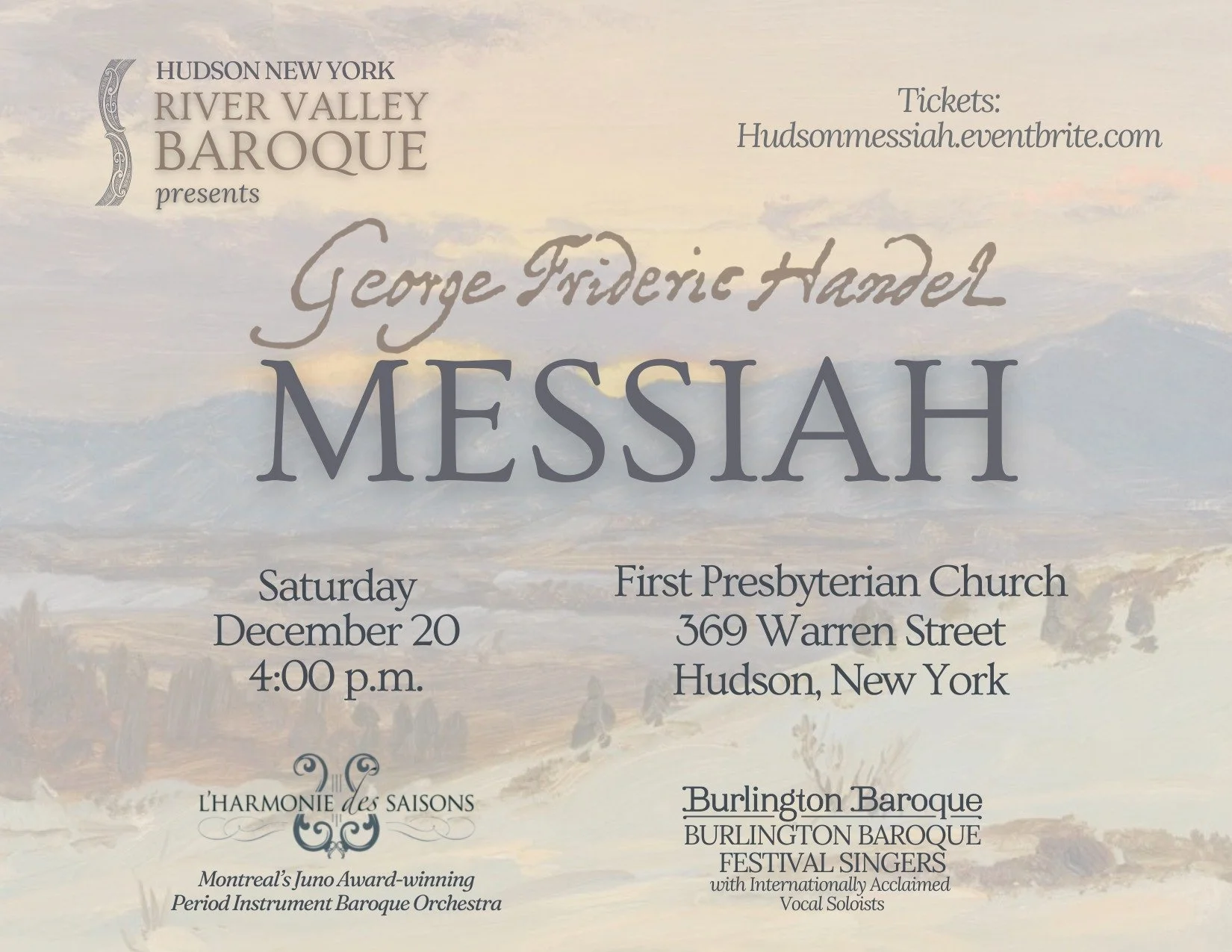 River Valley Baroque presents: The Handel's Messiah at FPCH!