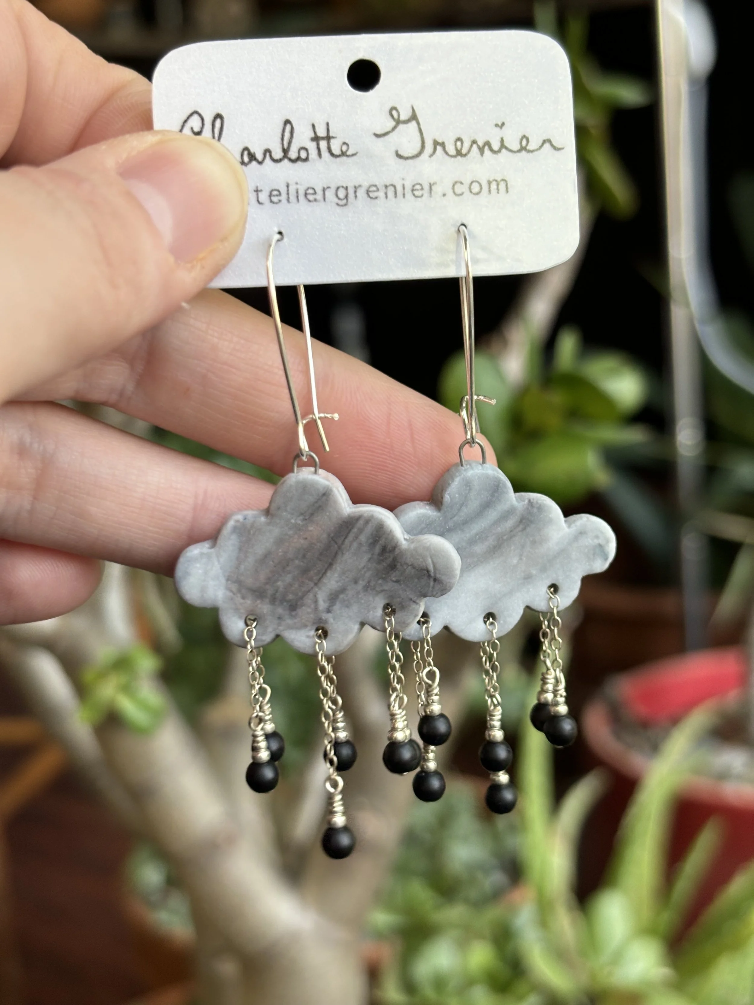 Gray Cloud Earrings