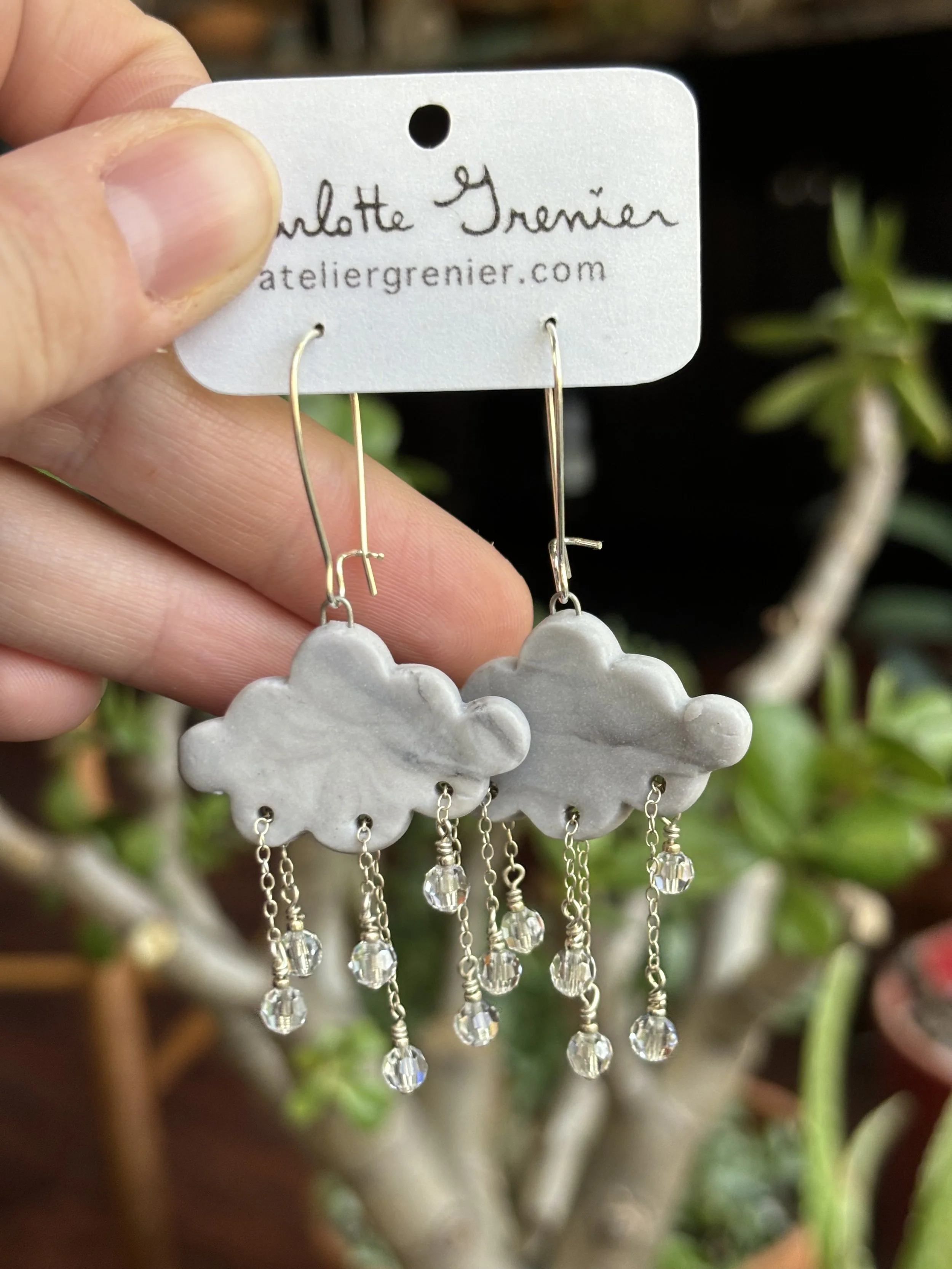 Gray Cloud Earrings
