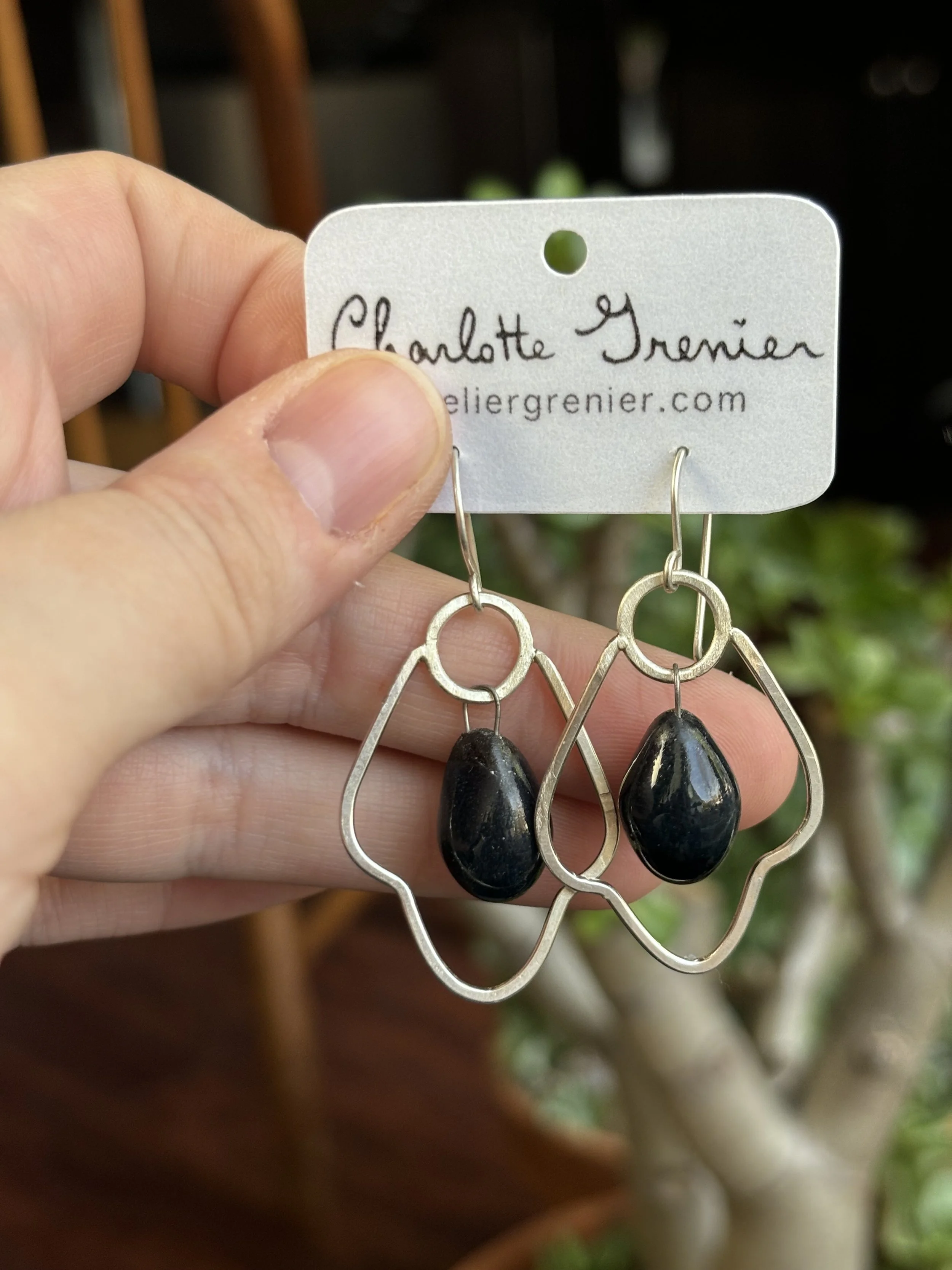 Silver Composition Earring