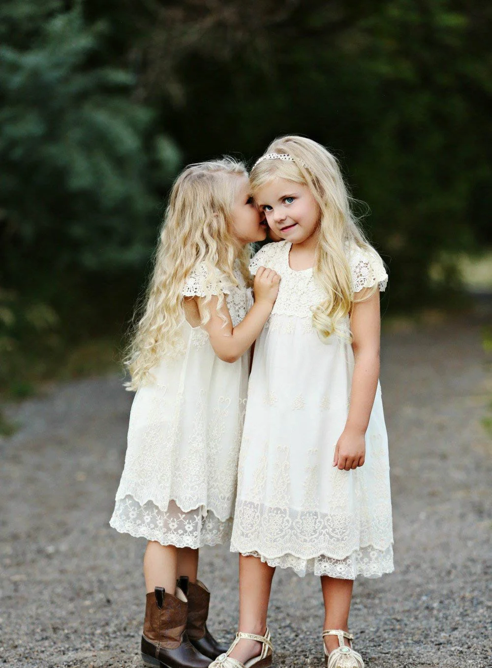 rustic lace flower girl dresses