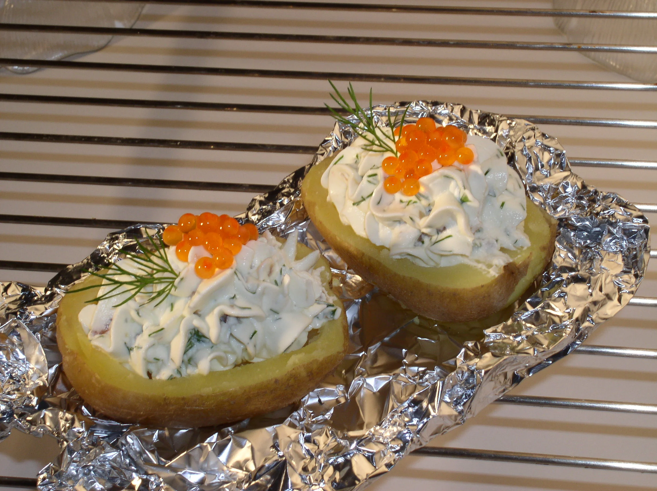 Ofenerdapfel mit Räucherfischtopfen
