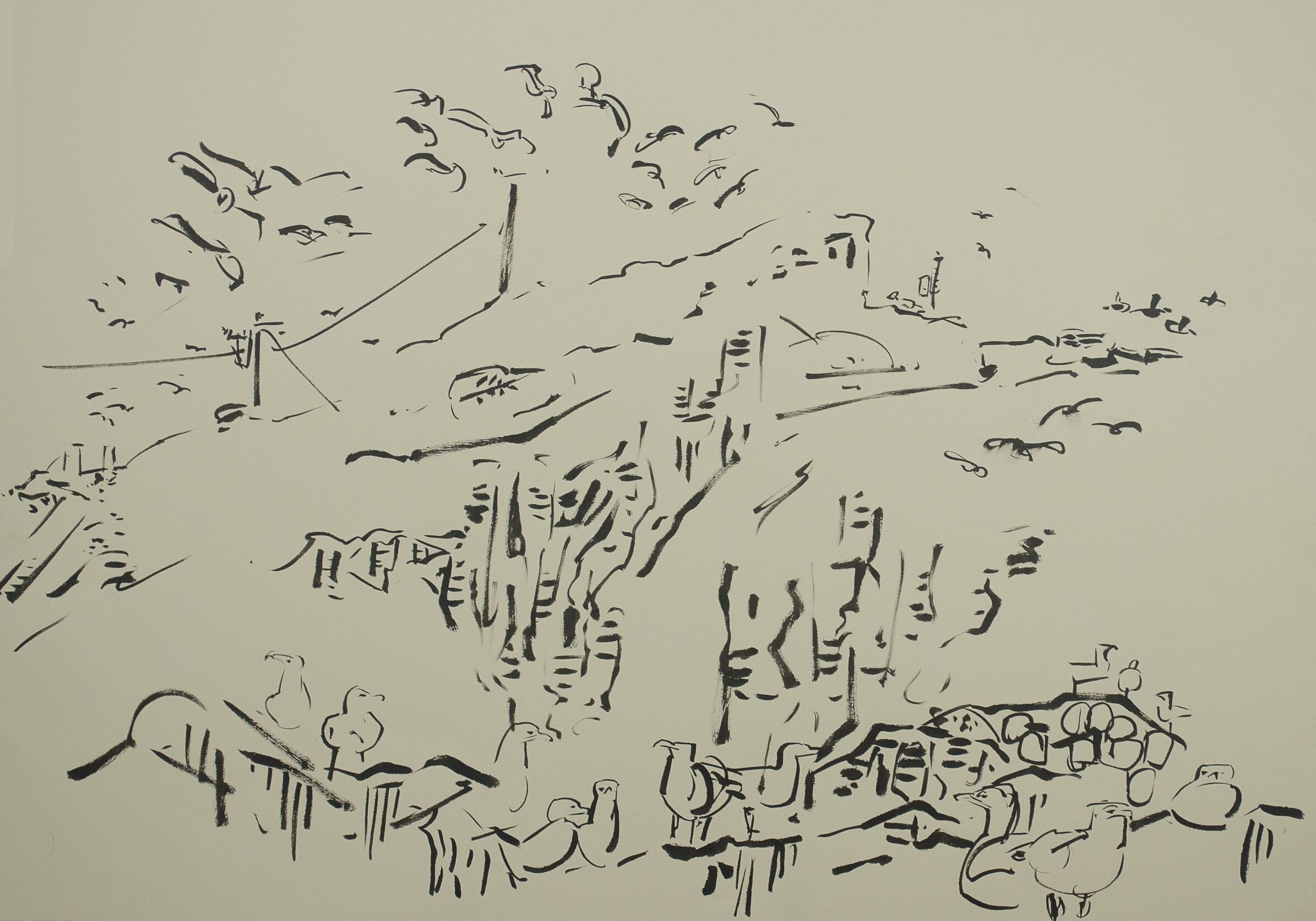 Wynona_Legg._'A_brush_pen_drawing_of_gulls_on_the_rocky_shores_of_Fidra'.jpeg