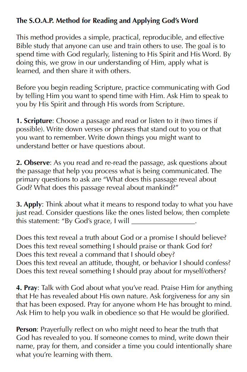 SOAP Method for Reading and Applying God's Word