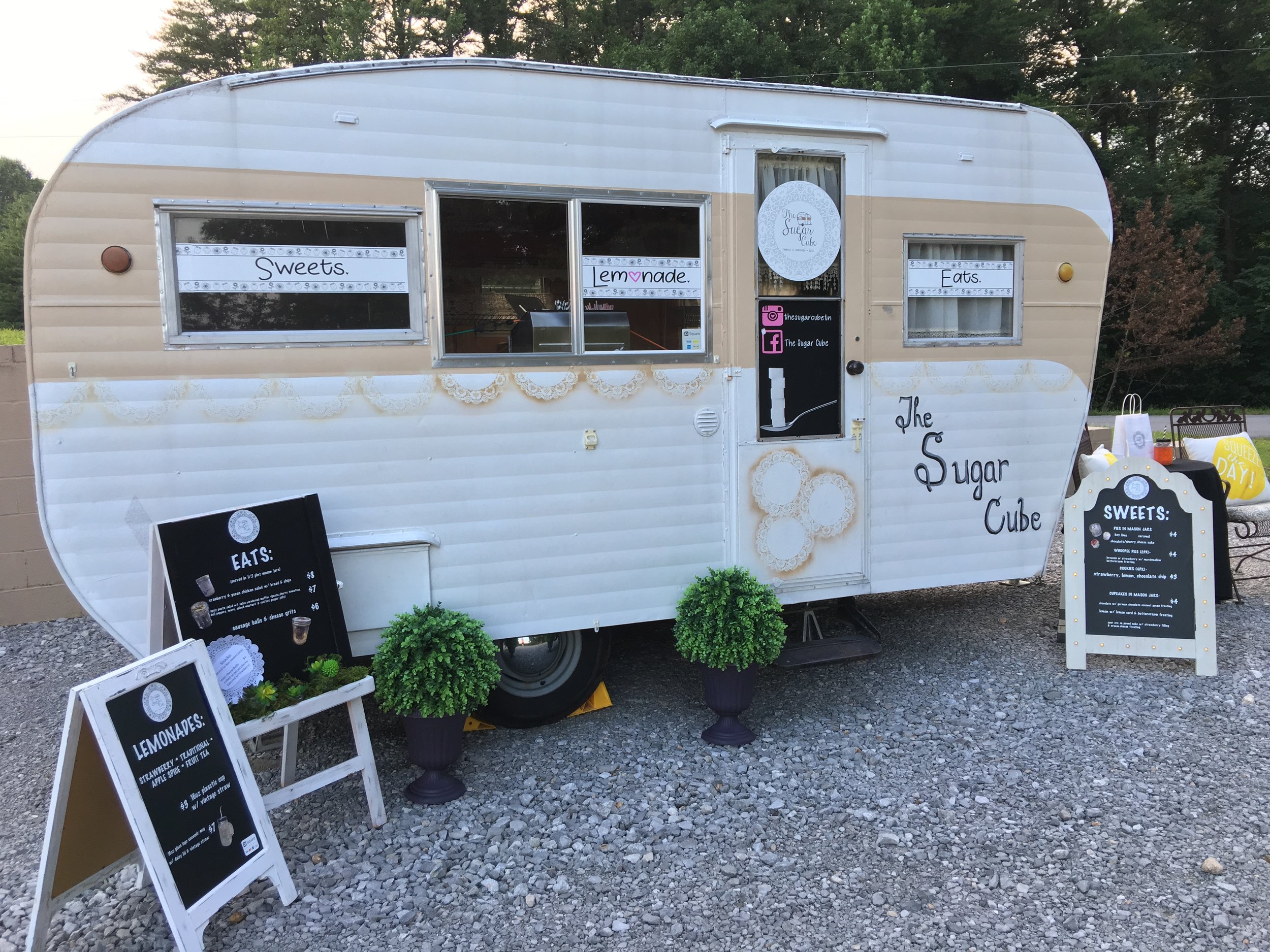 The Sugar Cube Serving sweet treats from a vintage camper.