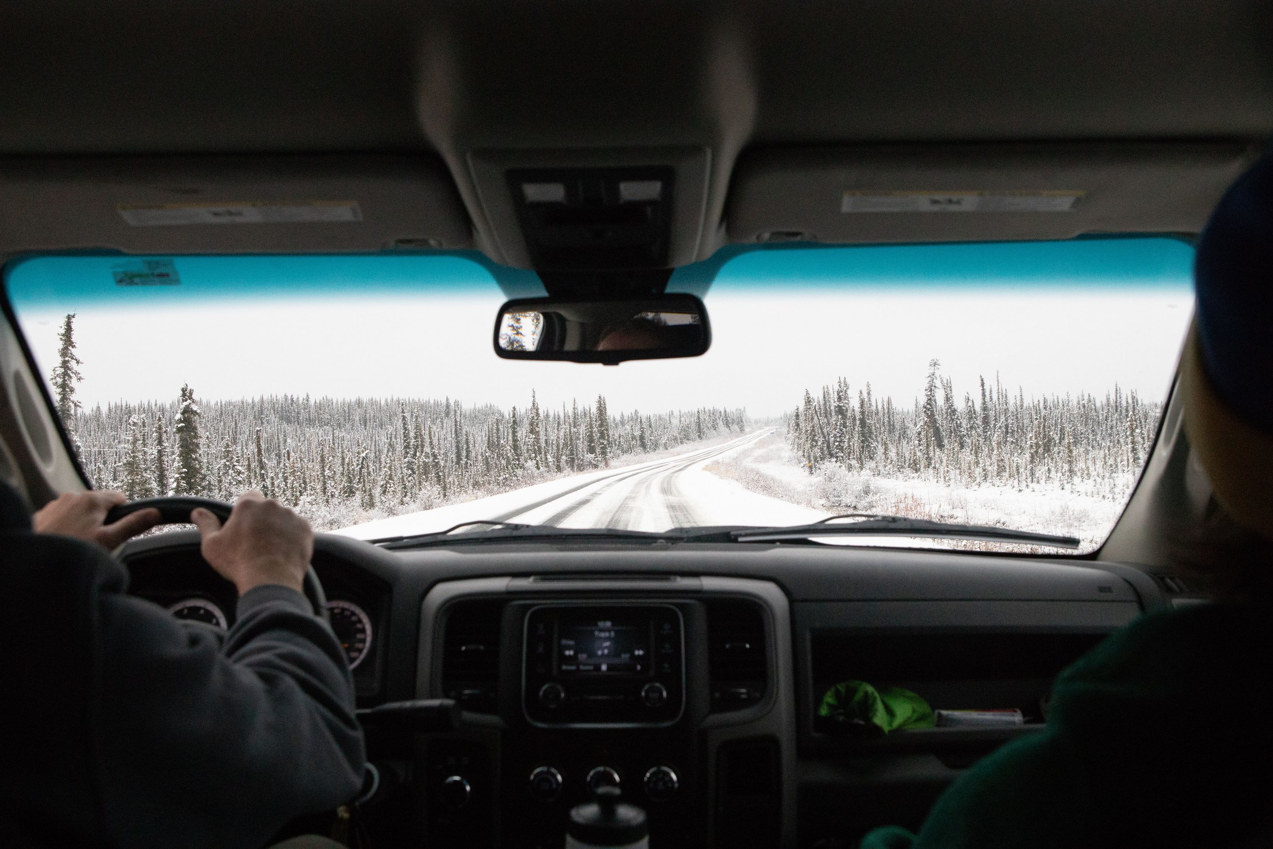 Walter and I finished the final stretch of the bike tour by hitch-hiking because of cold temperatures and snow in Interior Alaska.