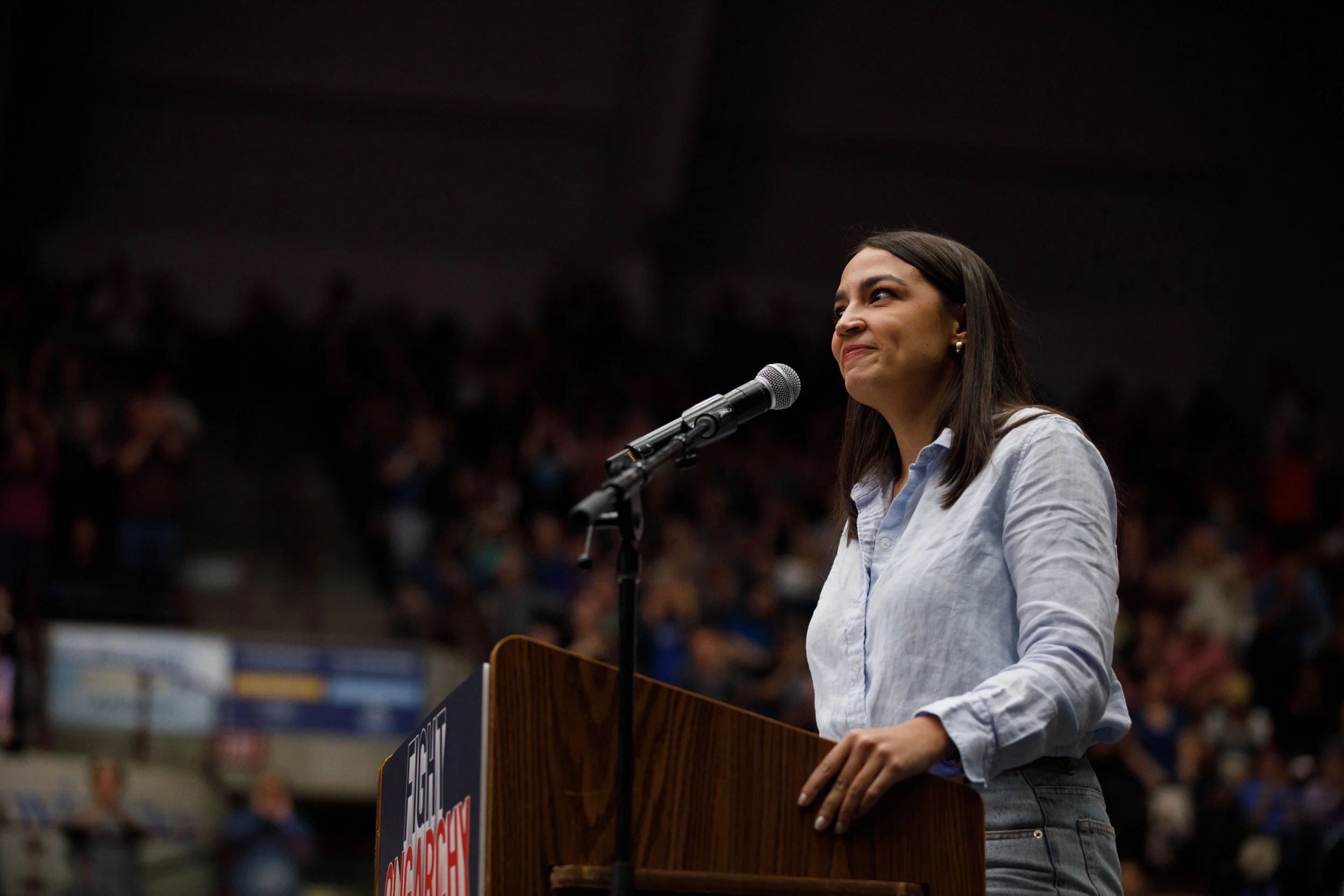 Rep. Alexandria Ocasio-Cortez (D-NY) spoke at the University of Montana during the “Fighting Oligarchy” Tour in Missoula, Montana on Wednesday, April 16, 2025.