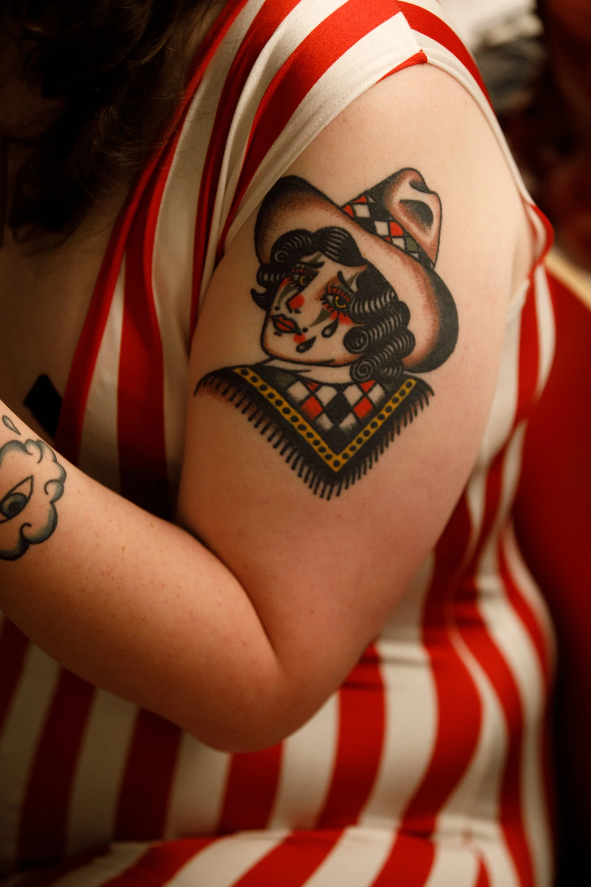 Iris Von Moxxii's tattoo at the Zootown Arts Community Center in Missoula, Montana on Saturday, June 7, 2025.