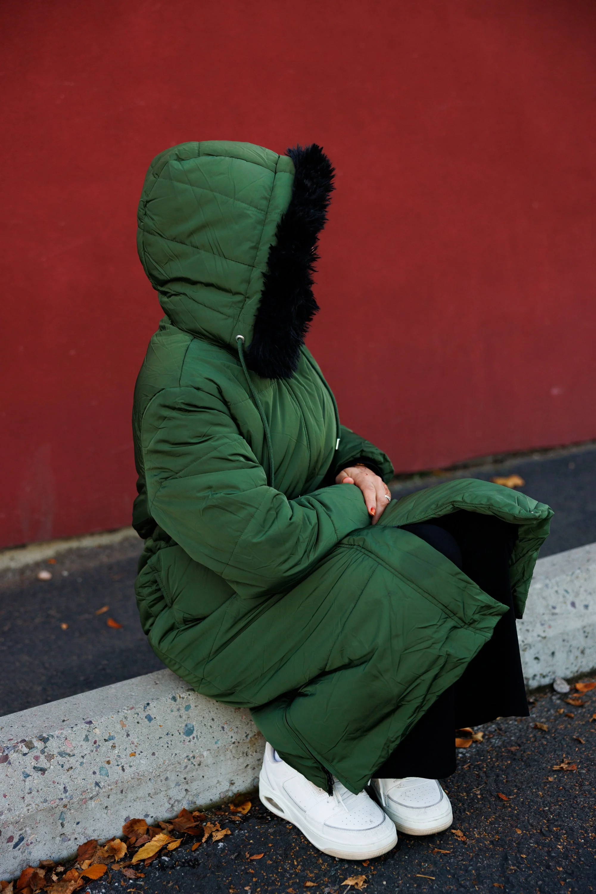 A woman, who arrived as a refugee to the U.S. in the last 5 years and is going to lose SNAP benefits, poses for an anonymous portrait on Thursday, November 20, 2025. “Coming to America was a dream," she explained. "I am not safe here now."