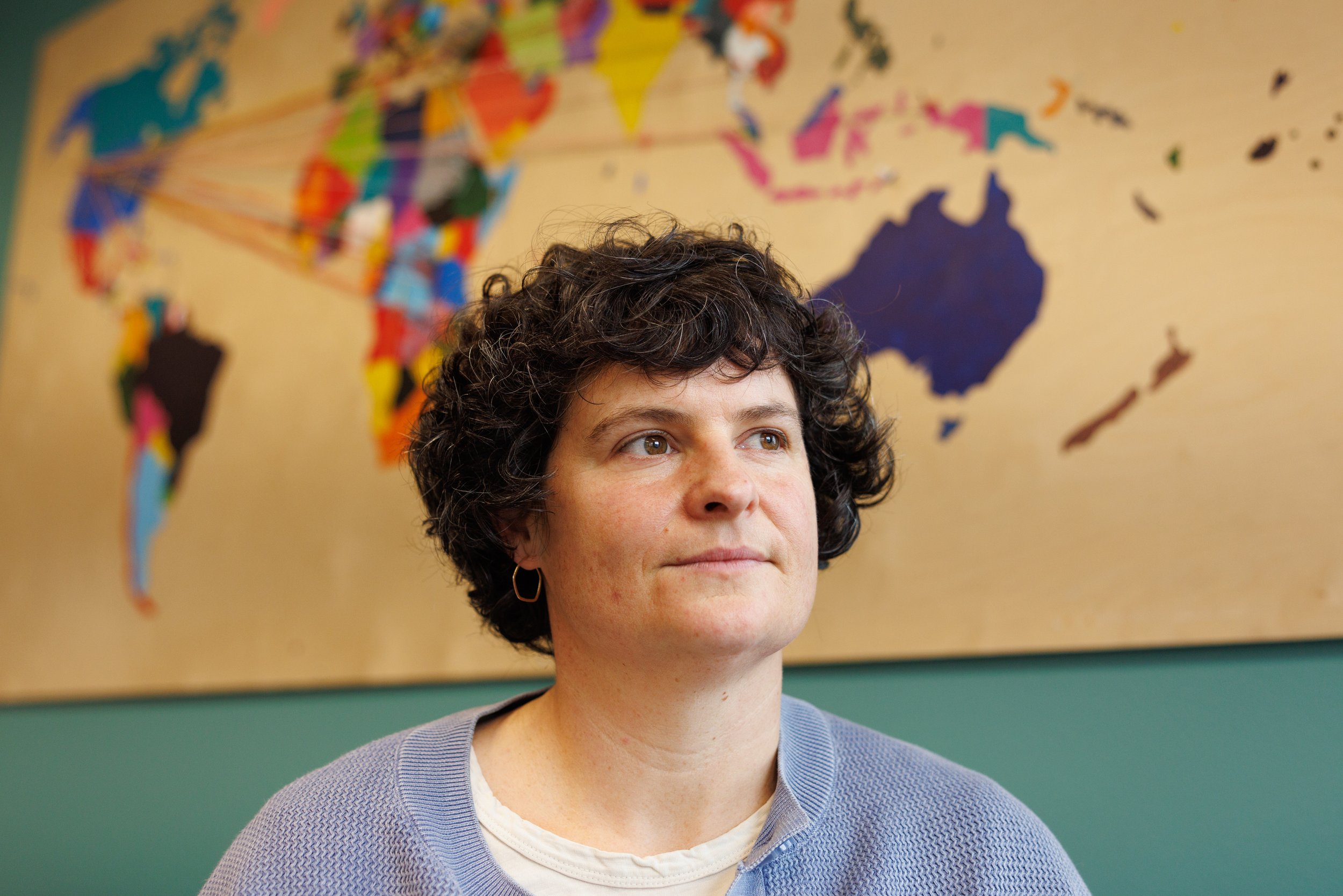 Mary Poole, one of the directors at Soft Landing, poses for a portrait on Tuesday, November 18, 2025.  The USDA recently released a memo that states all refugees and asylum seekers who have resettled in the U.S. in the last 5 years will lose SNAP eli