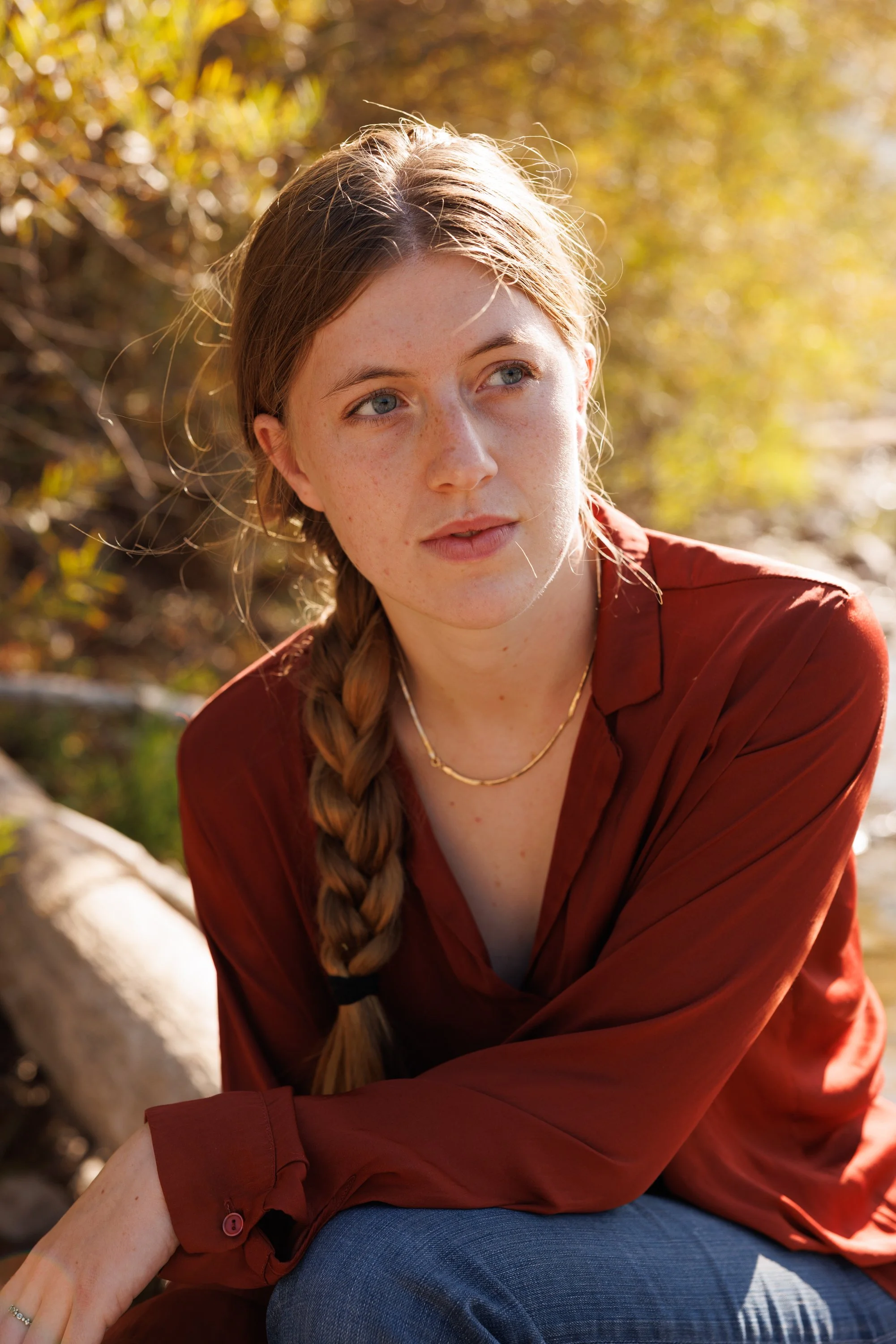 Grace Gibson-Snyder, 21, a senior at Yale studying global affairs and energy, poses for a portrait in Missoula on Thursday, September 18, 2025. Grace is one of the youth plaintiffs in Lighthiser v. Trump and was previously in Held v. Montana. She gre