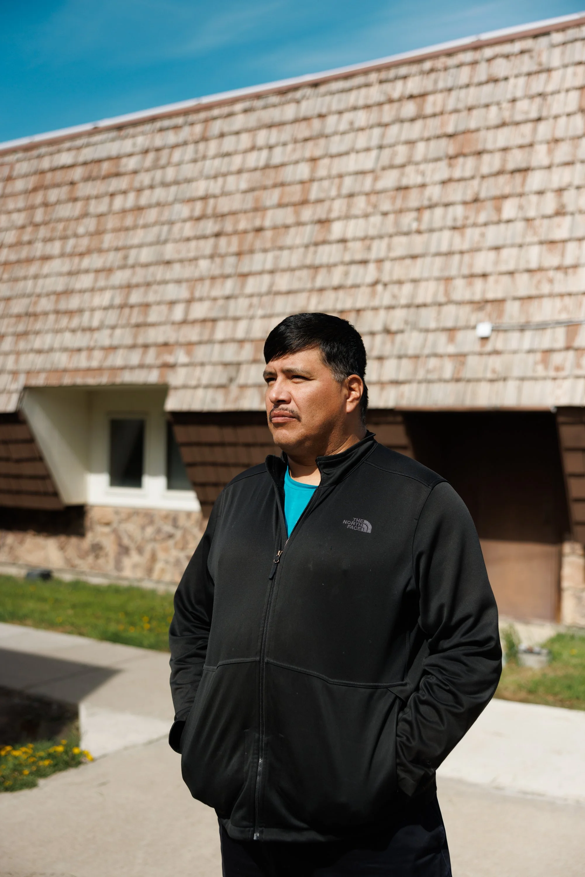 Blackfeet Tribal Chairman, Rodney “Minnow” Gervais, poses for a portrait on the Blackfeet Nation in Browning, Montana, on Monday, May 19, 2025. Gervais would like to see more youth mental health resources, like the heavy metal music class, on the Bla