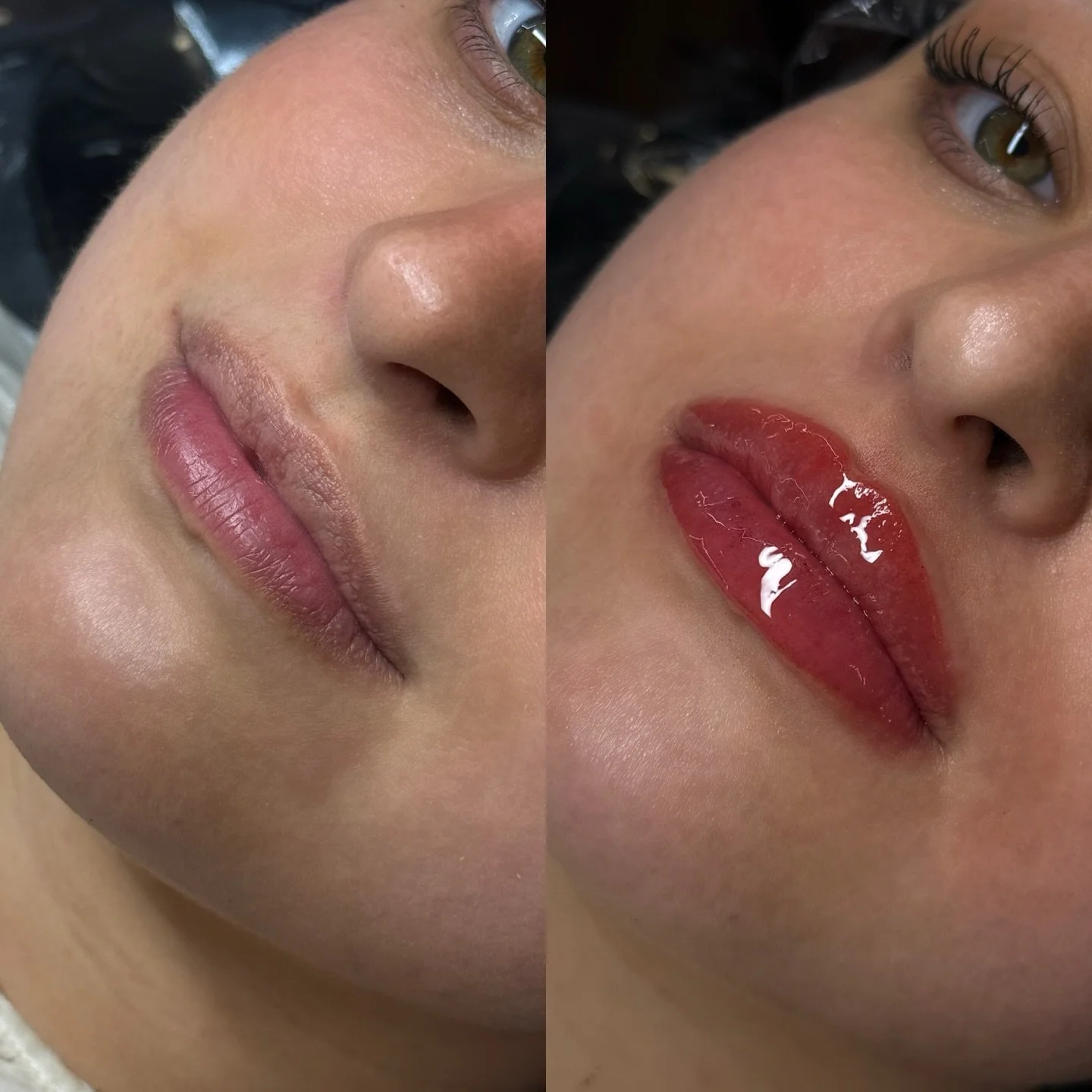 Loved getting to do #lipblush for my absolute favorite girly. Her yea healed brows got an annual refresh too for her bday. Love doing a lip and brow combo ❤️ whose next? 

#nanobrows #pmu #liptattoo #browtattoo