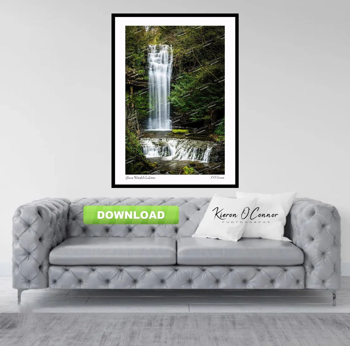 (5) Super-Enhances license. - Large Download - Glencar Waterfall. Co. Leitrim. Ireland.
