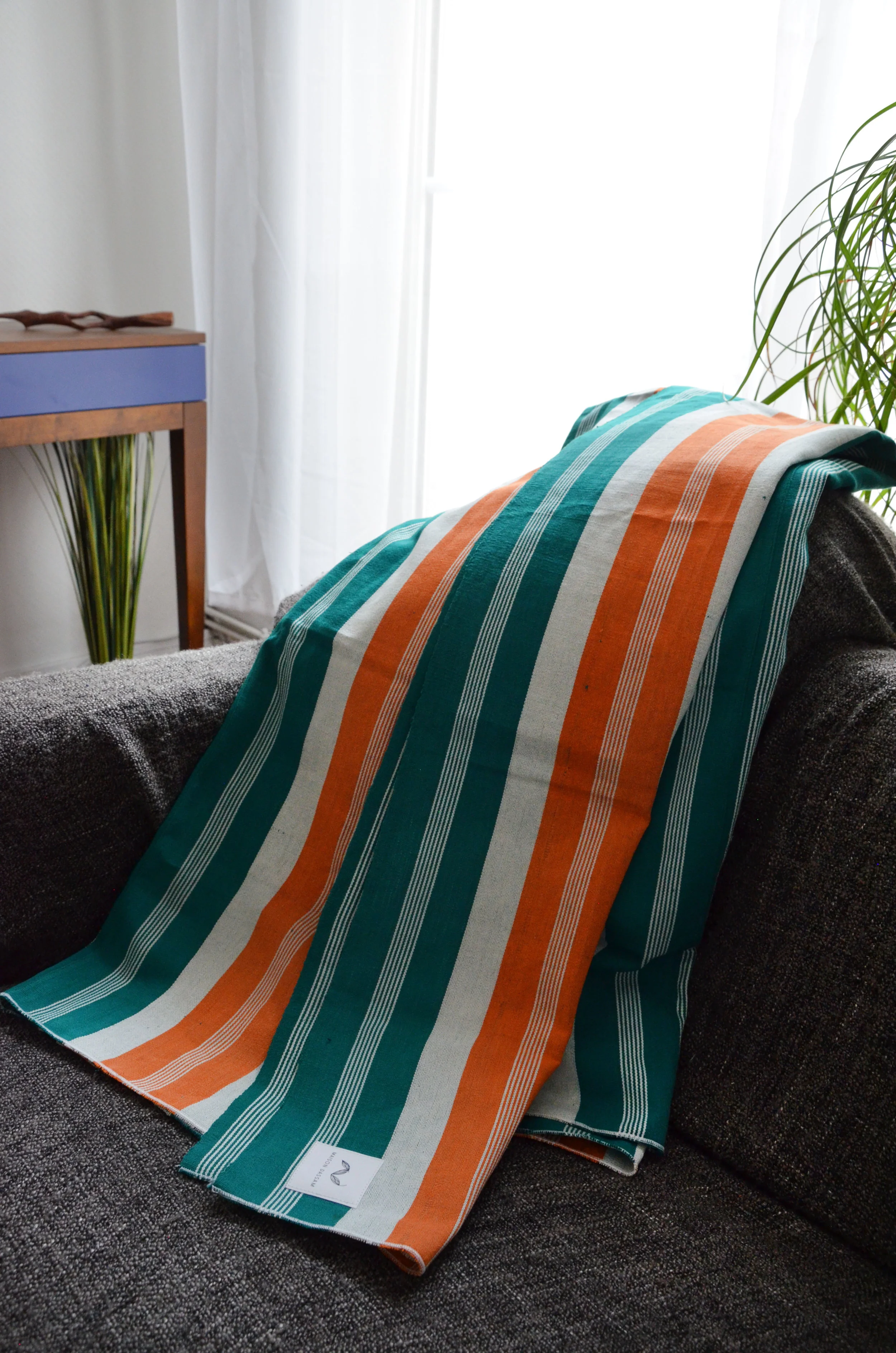 plaid tissu jeté lit jeté canapé décoration faso dan fani