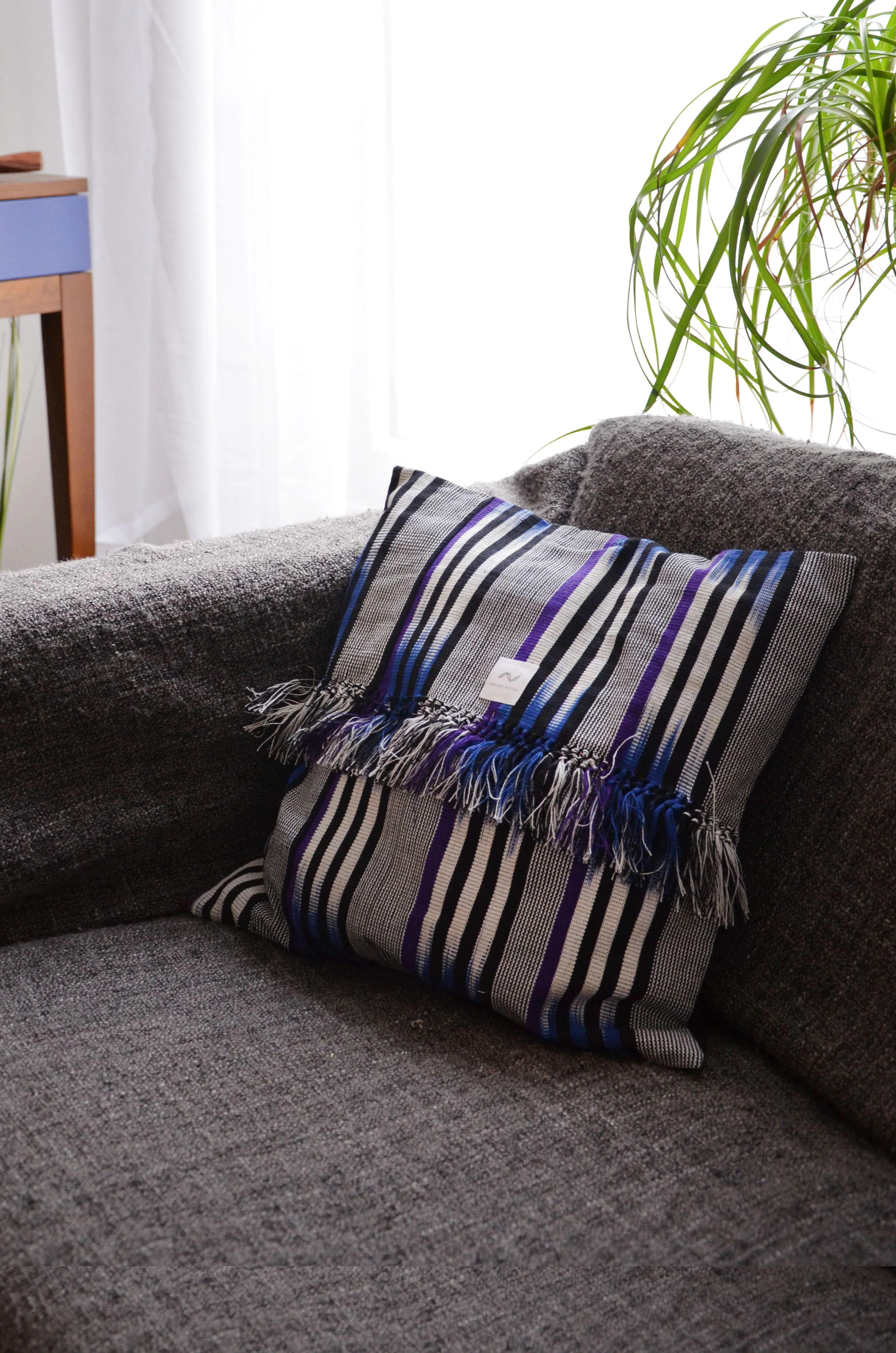 coussin décoration marinière en coton