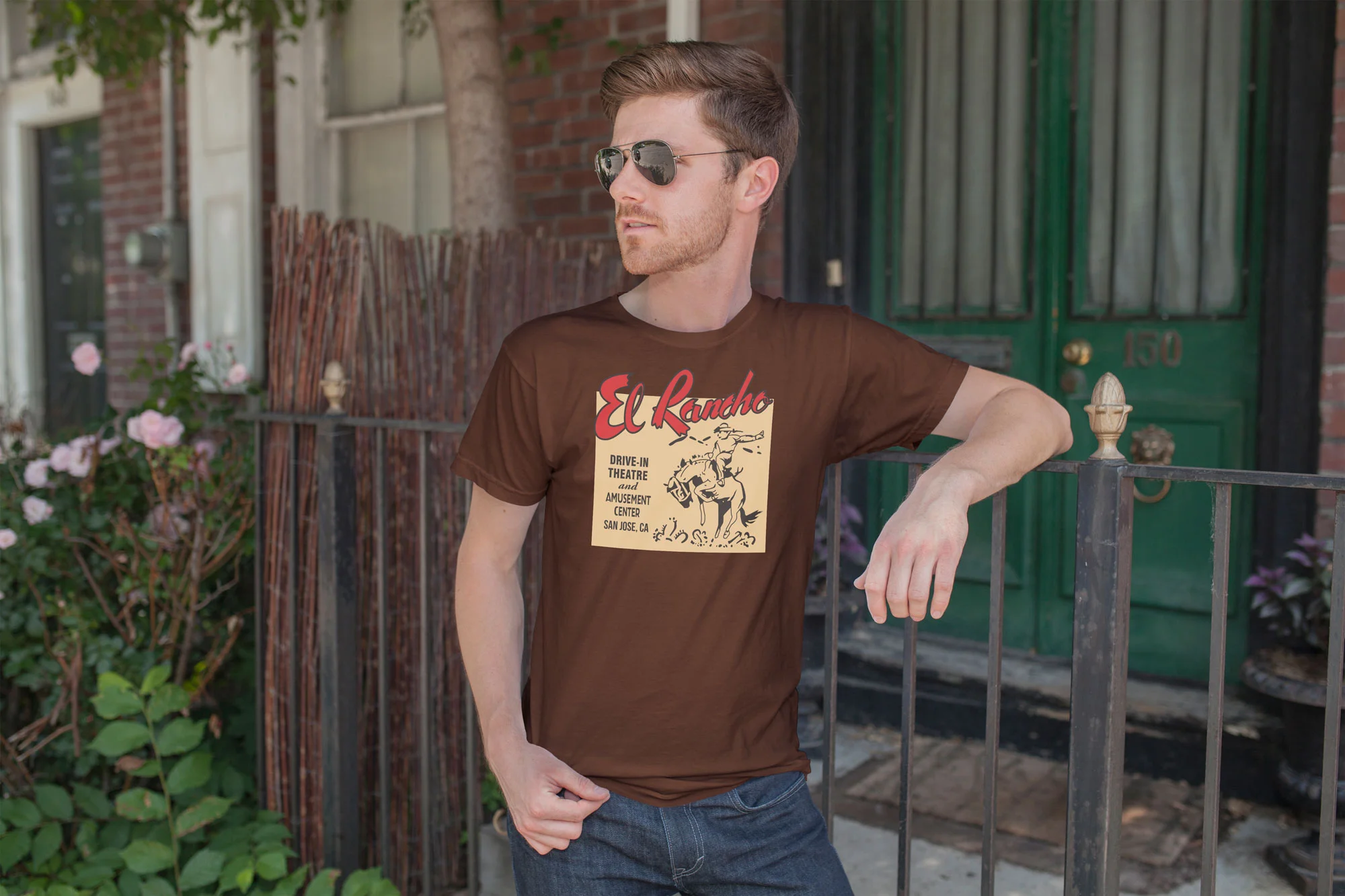 El rancho drive-in theater matchbook reproduction t-shirt vintage advertising