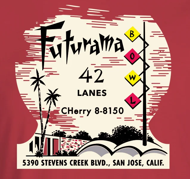 Futurama bowl matchbook vintage advertising art t-shirt