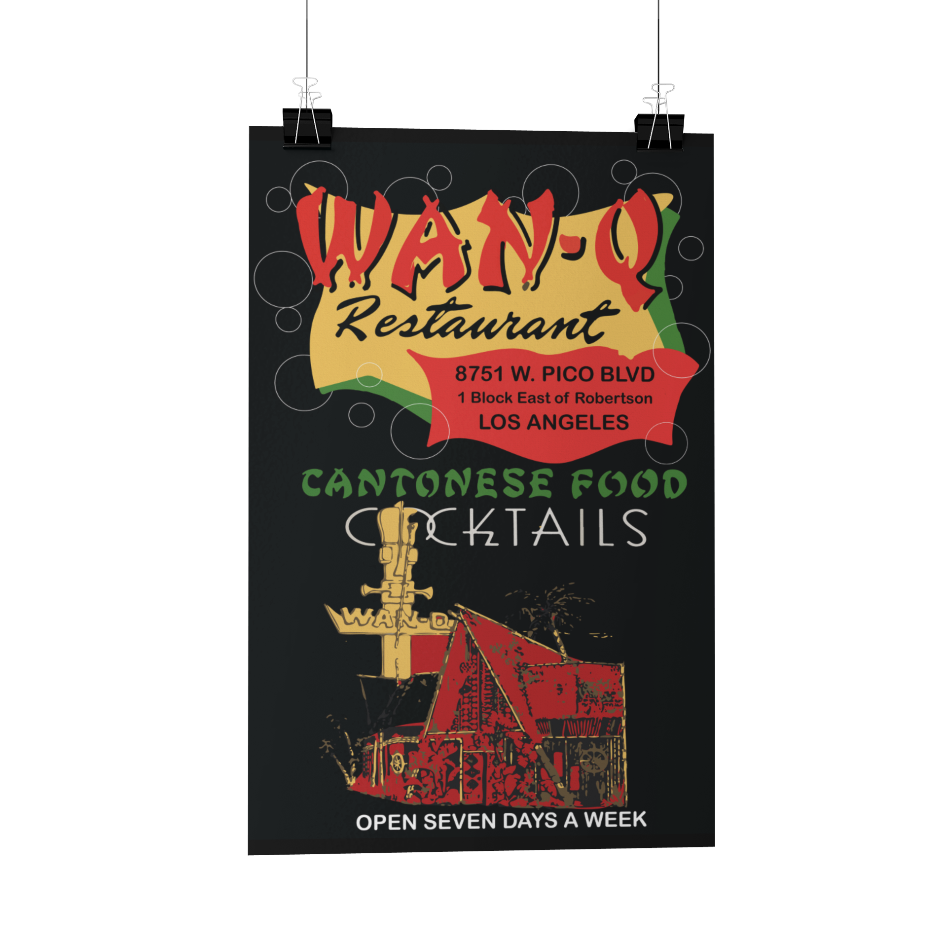 Wan-Q Restaurant Matchbook Reproduction Poster/Print/Greeting Card