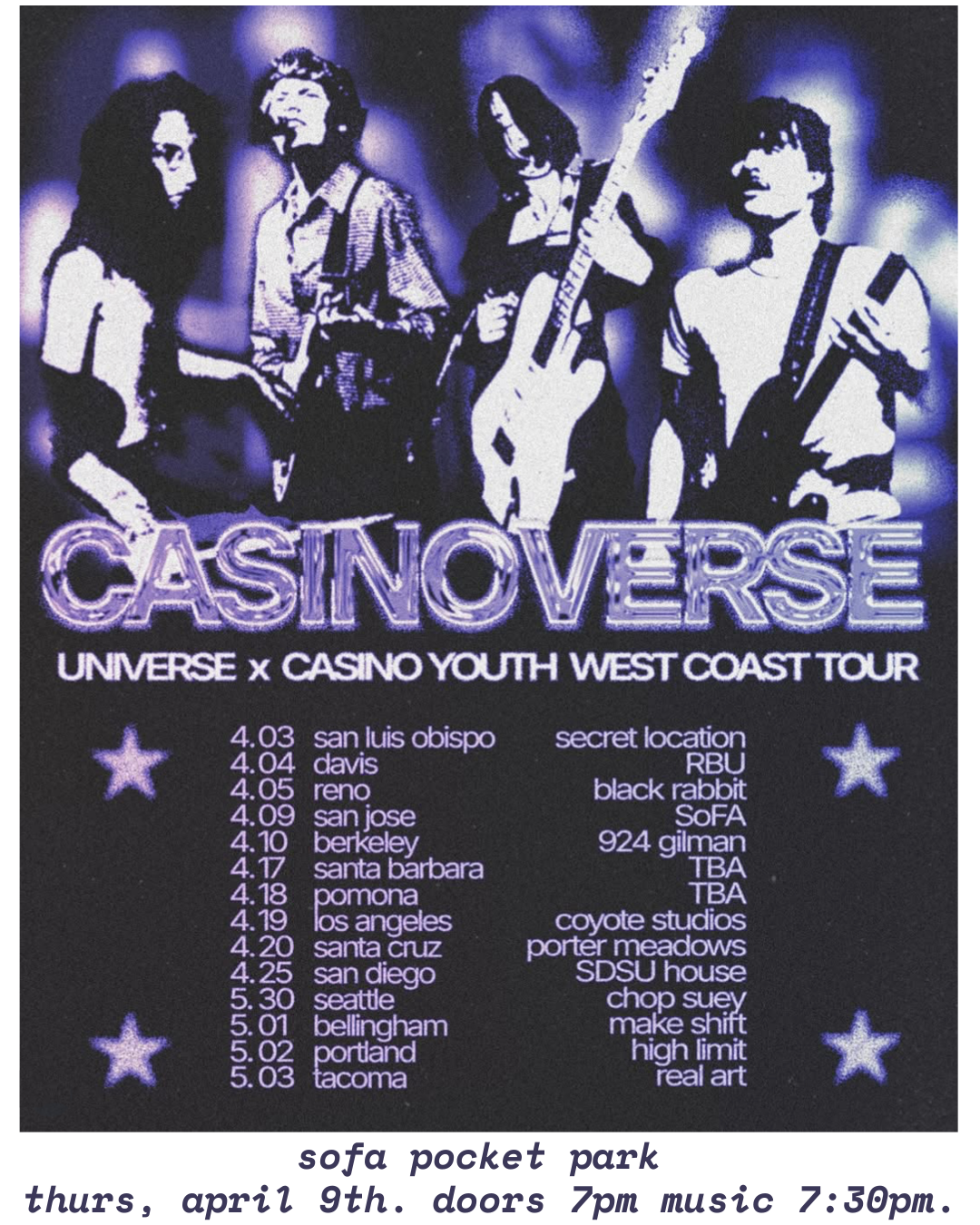 Universe, Casino Youth, Jorts, and Kiroshi