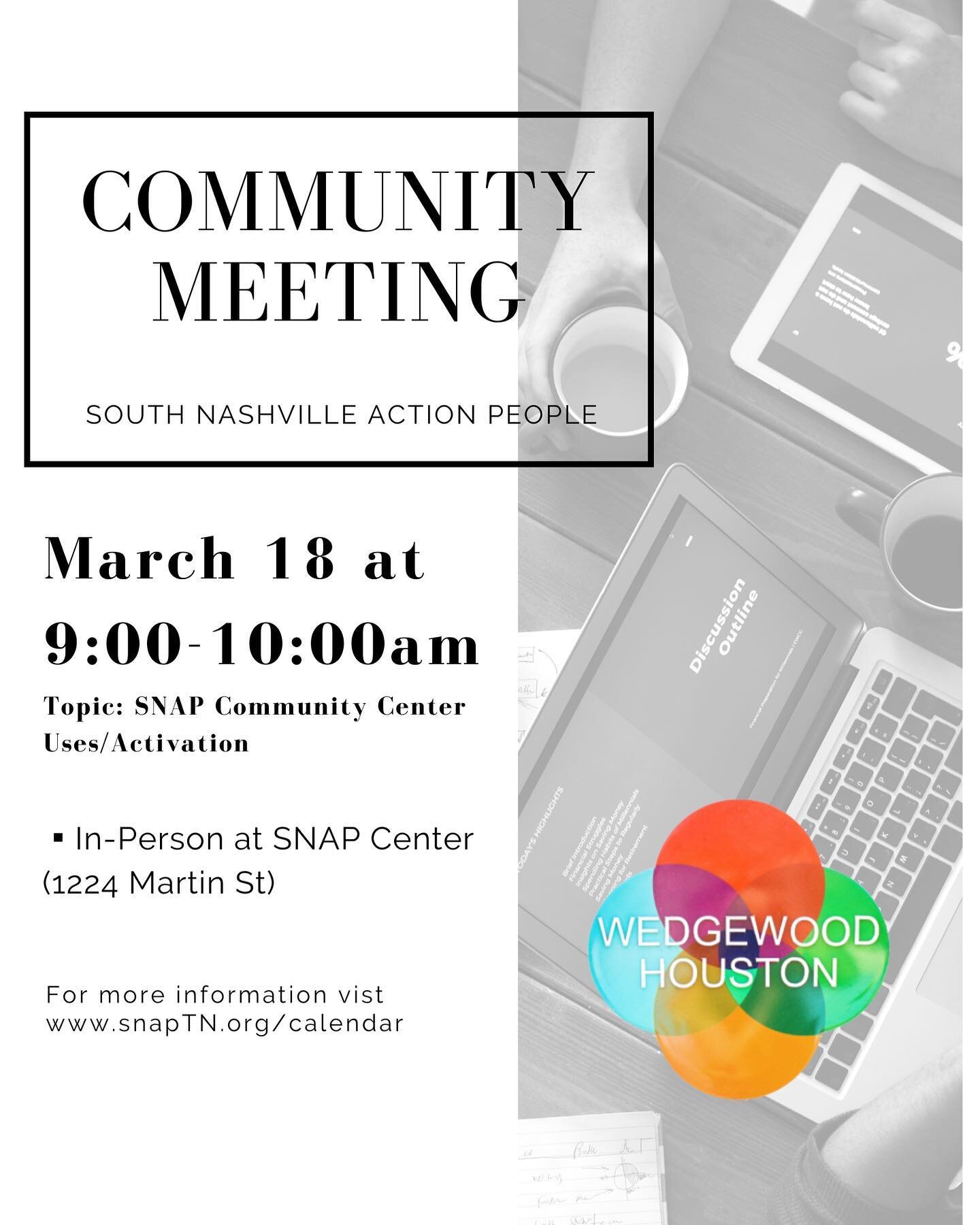 Join us at the SNAP Center (1224 Martin St.) for the March community meeting. As our long-term lease ends this summer with our current community center tenant we look forward to exploring future community focused uses for the property with our neighb