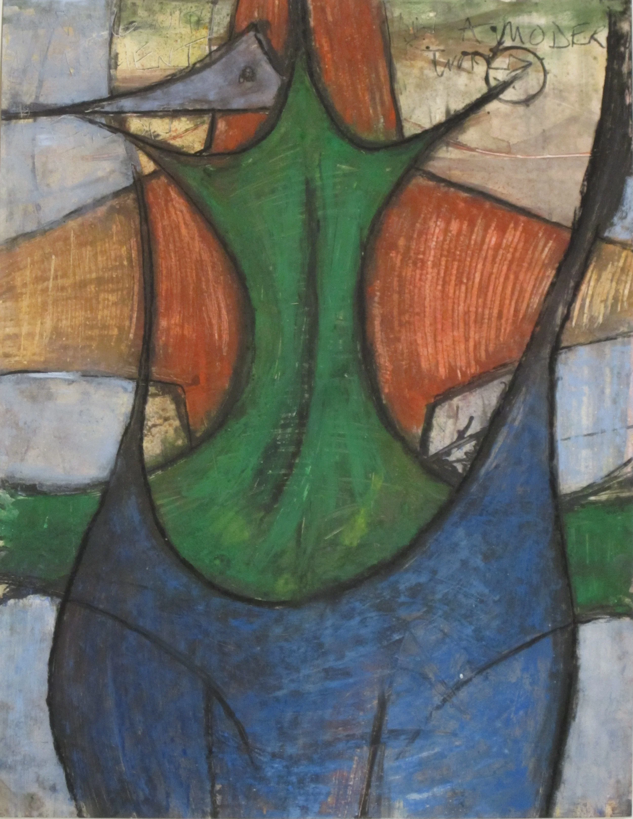 A Cross behind a Bird behind an Oak Leaf inside a Dress