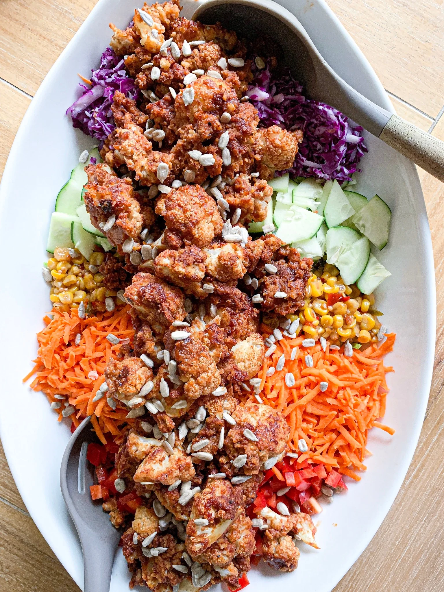 Crispy BBQ Cauliflower Cobb Salad