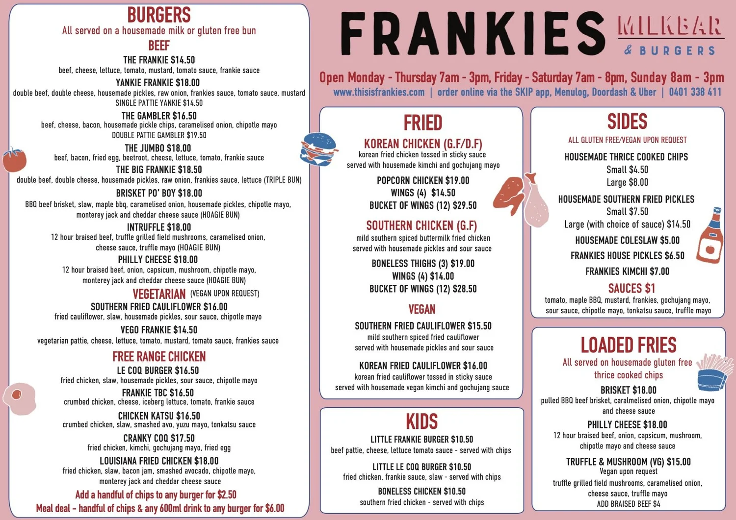 Burger Menu — This Is Frankies