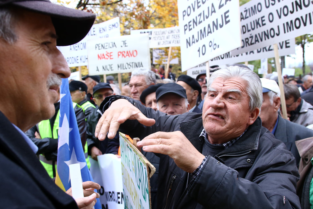 October 25, 2017, Sarajevo - Pensioners protest.
