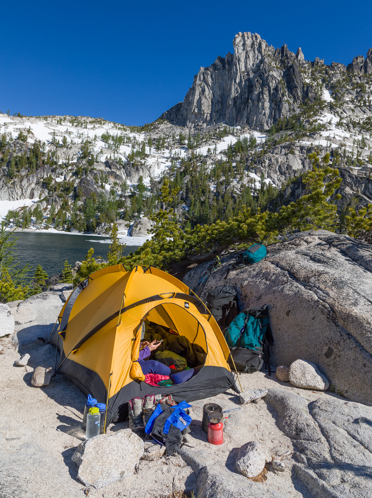  Camp at Lake Viviane in the Enchantments 