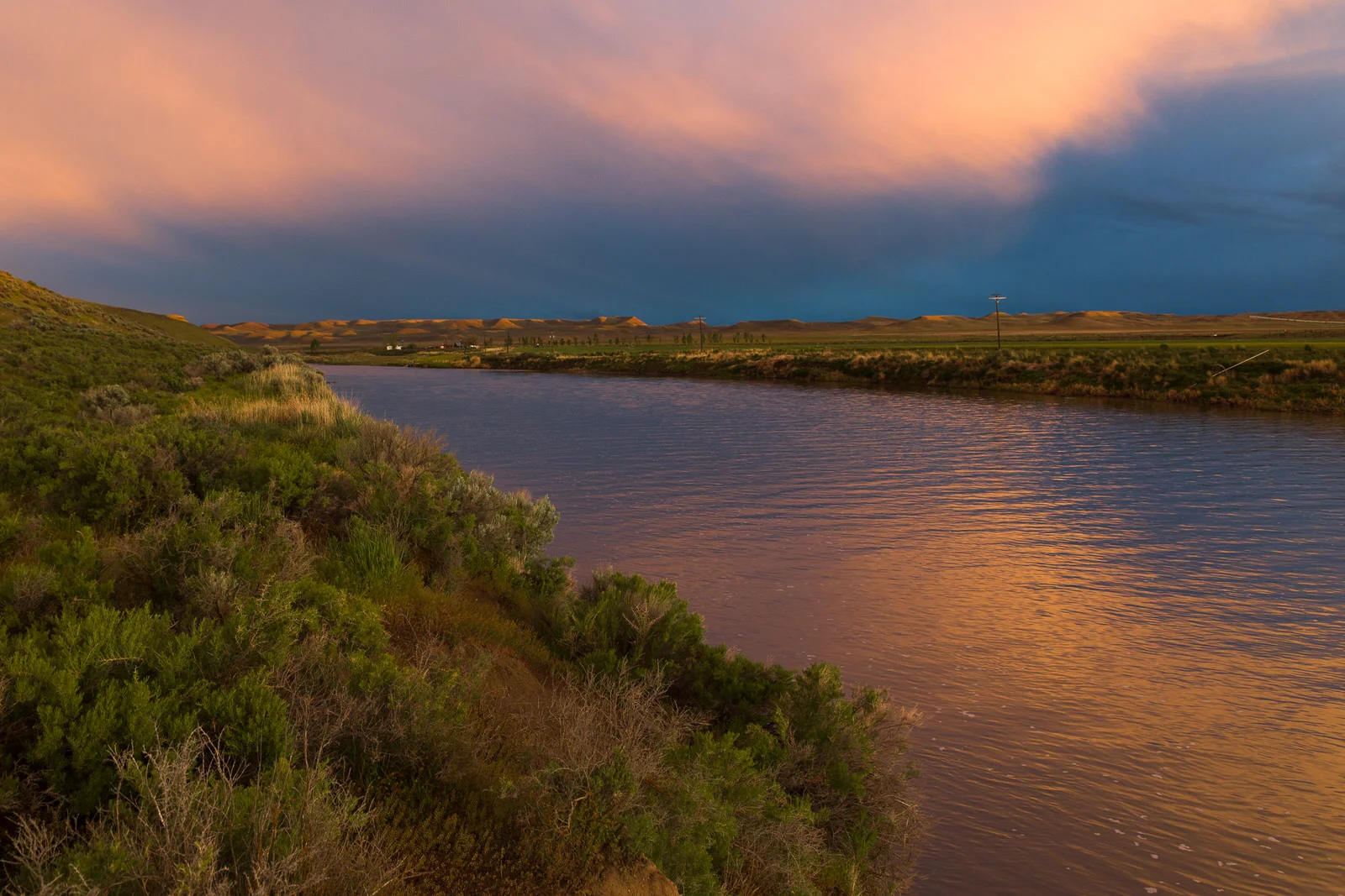 Eerie light over the Owyhee River near Rome, Oregon