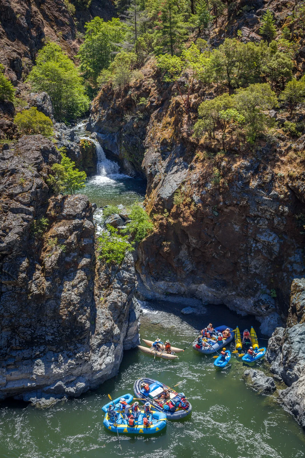 Rafters at Stair Creek Falls on the Rogue River