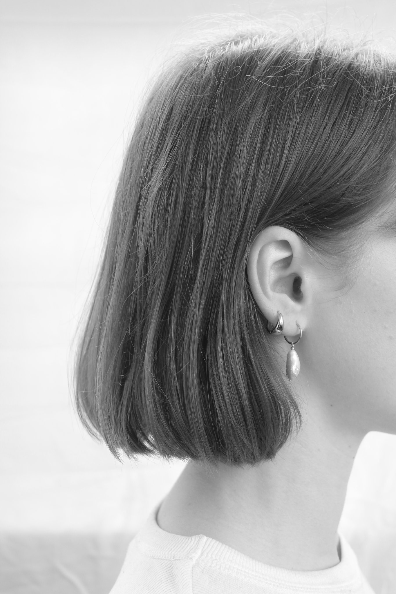 Fresh Pearl Sleepers Earrings In Silver By Brie Leon