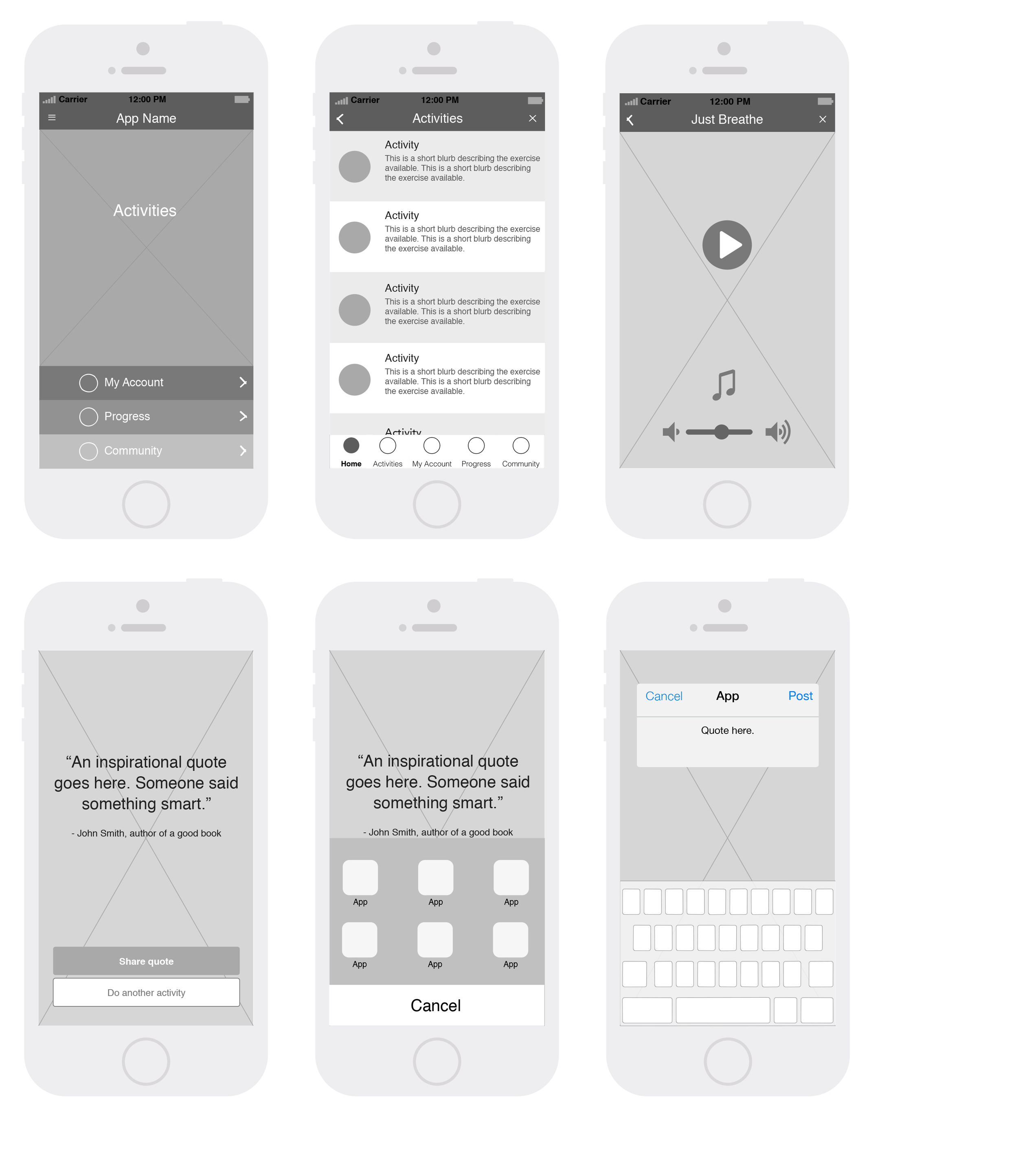 Low fidelity wireframes