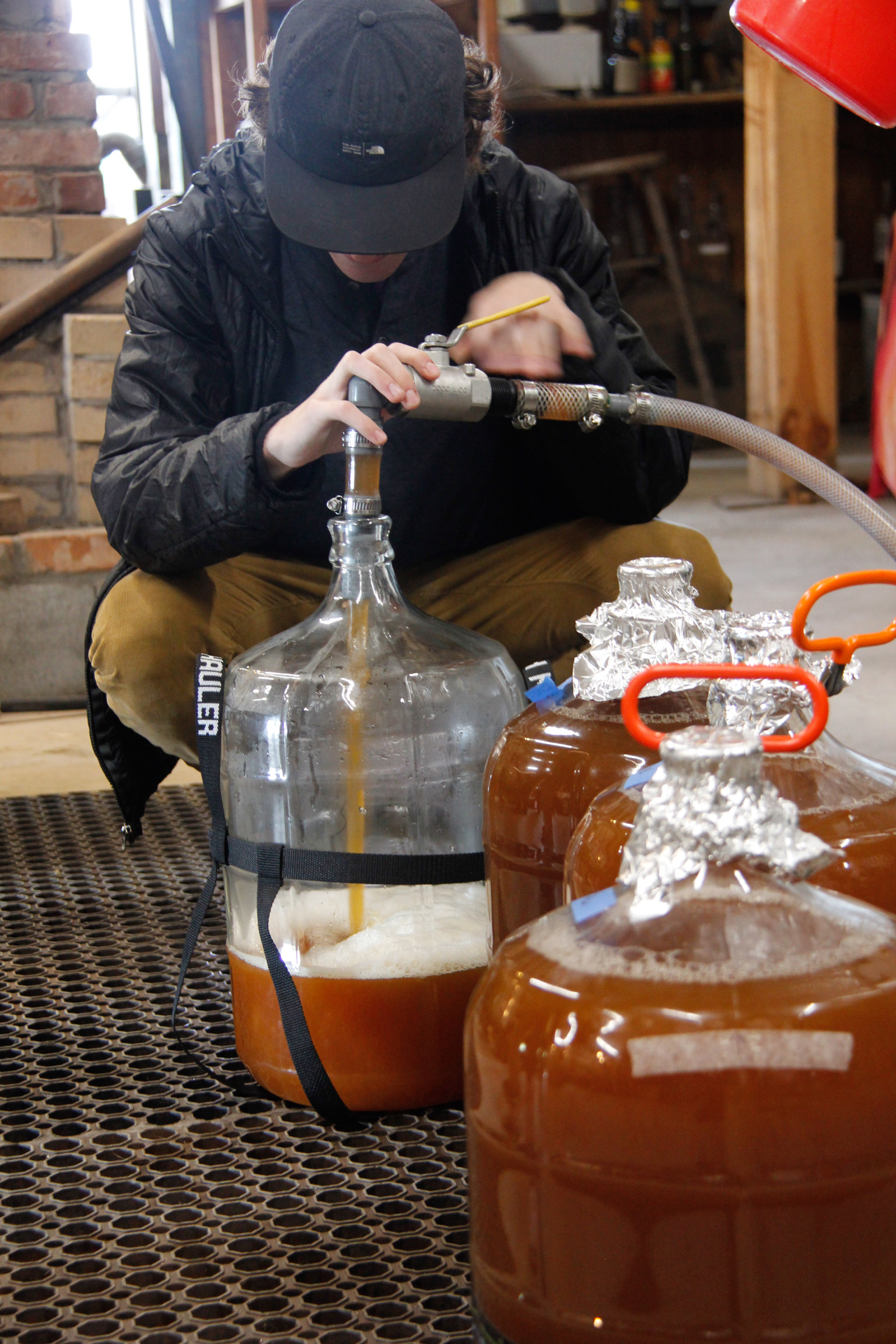 Filling Carboys on Hard Cider Weekend!