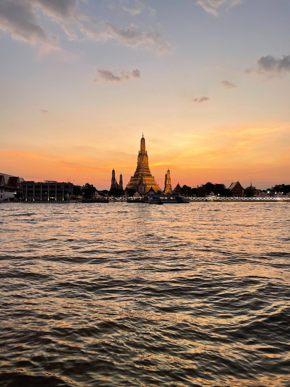 Wat Arun Temple seen from across the Chao Phraya river