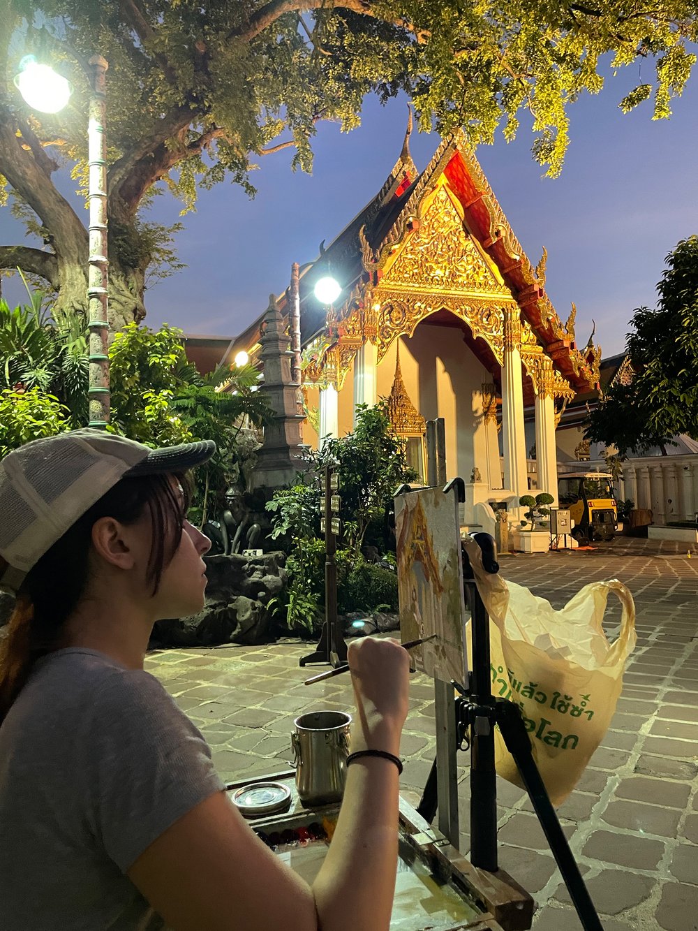 Marta's set up at Wat Pho