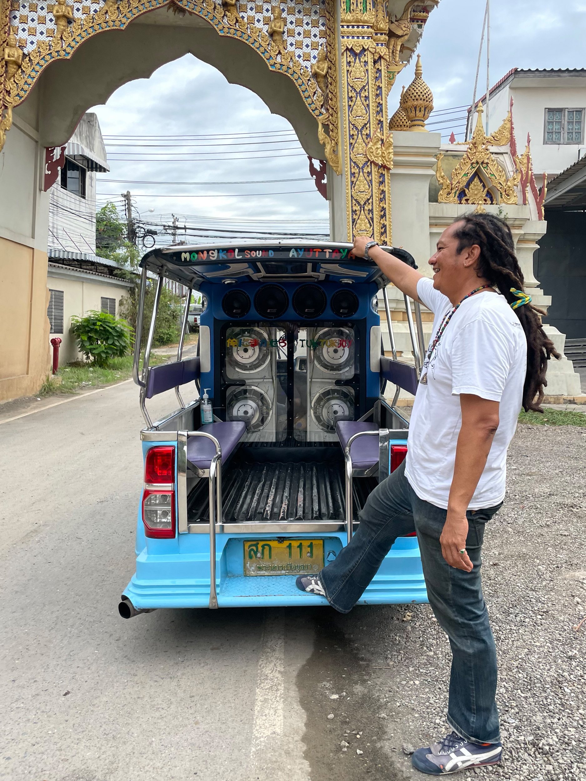 Our driver Joy with his tuk tuk - perfect way to see the sights