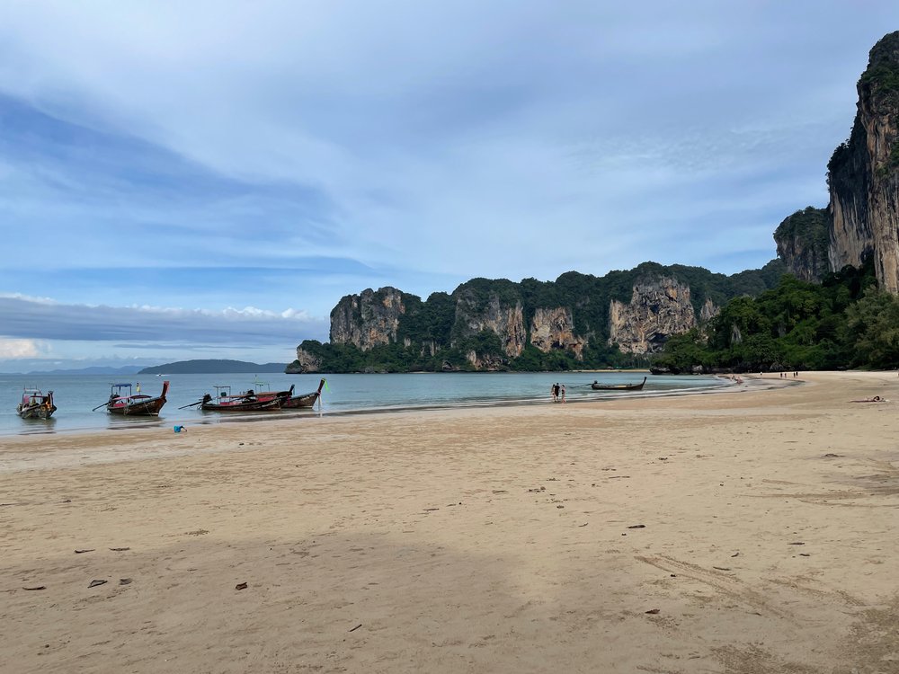 In front of our resort on spectacular Railay Beach West 