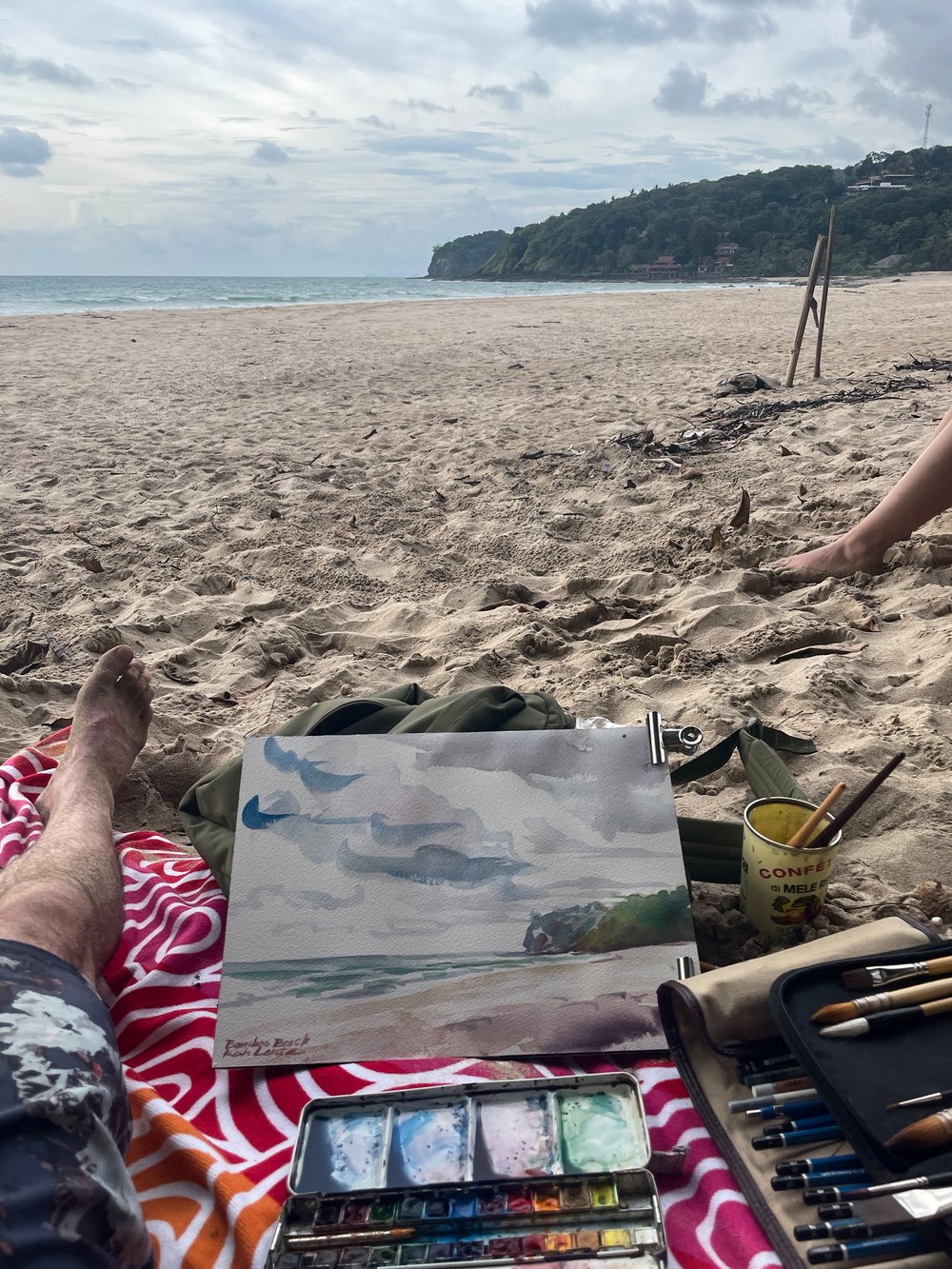 Next day we hit Bamboo Beach and I get in a quick watercolour