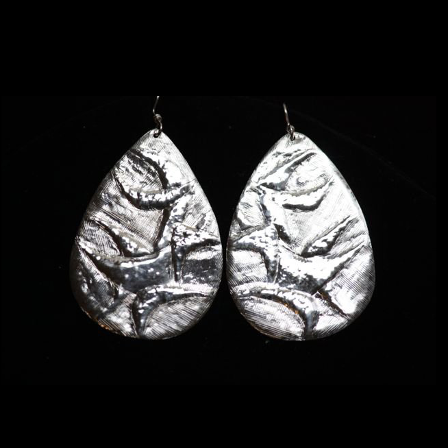 Repoussed and Engraved Earrings