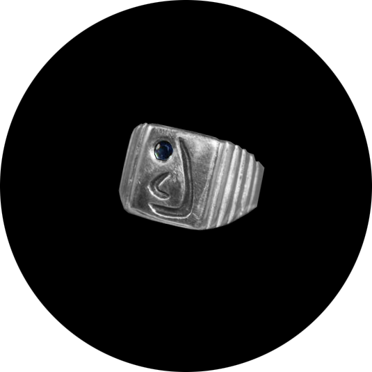 Men's Sapphire Monogram Ring
