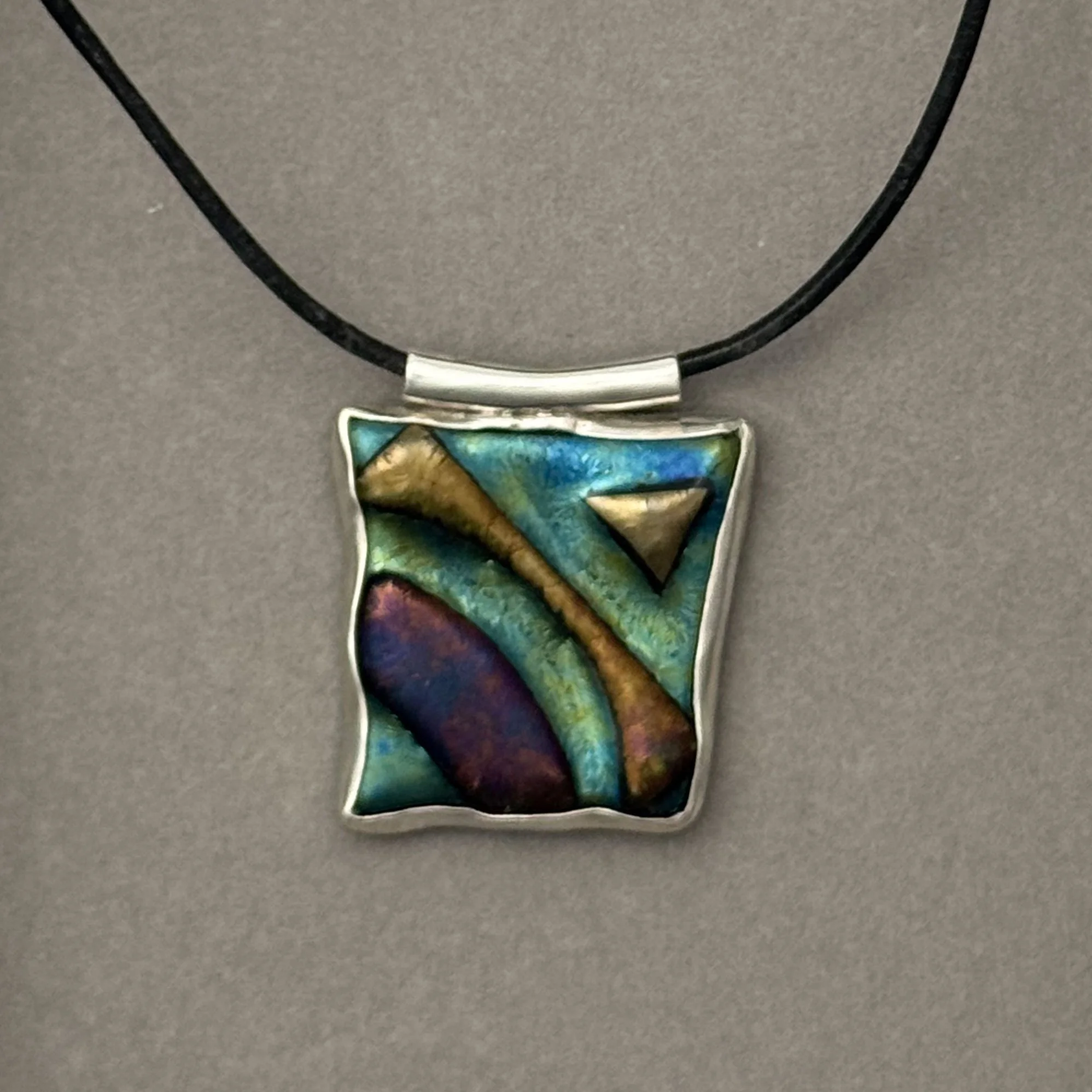 'Squarish' Art Glass Pendant