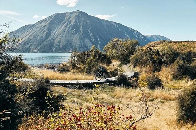 As the weather cools the cycling on the @alps2ocean cycle trail becomes excellent. Our favourite leg of the trail is from us to @lakeohaulodge. A fun twisty section which winds around the bottom of Lake Ohau. Tour operators like @cyclejourneys @thejolliebiker @lakelandexplorer will help you do it in style 🚵🏼&zwj;♀️🚵🏾&zwj;♂️