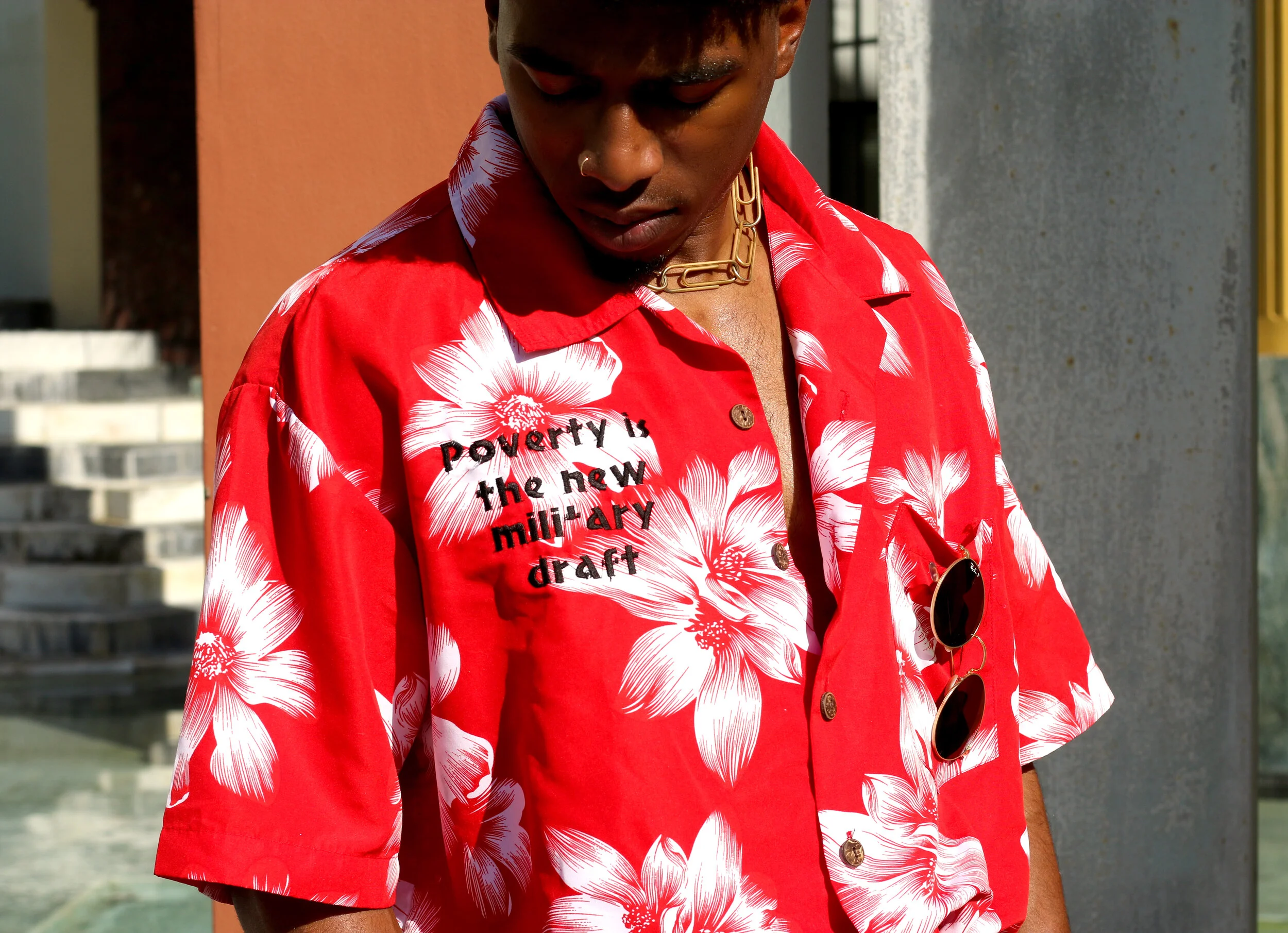 Poverty Is the New Military Draft Button Down Shirt