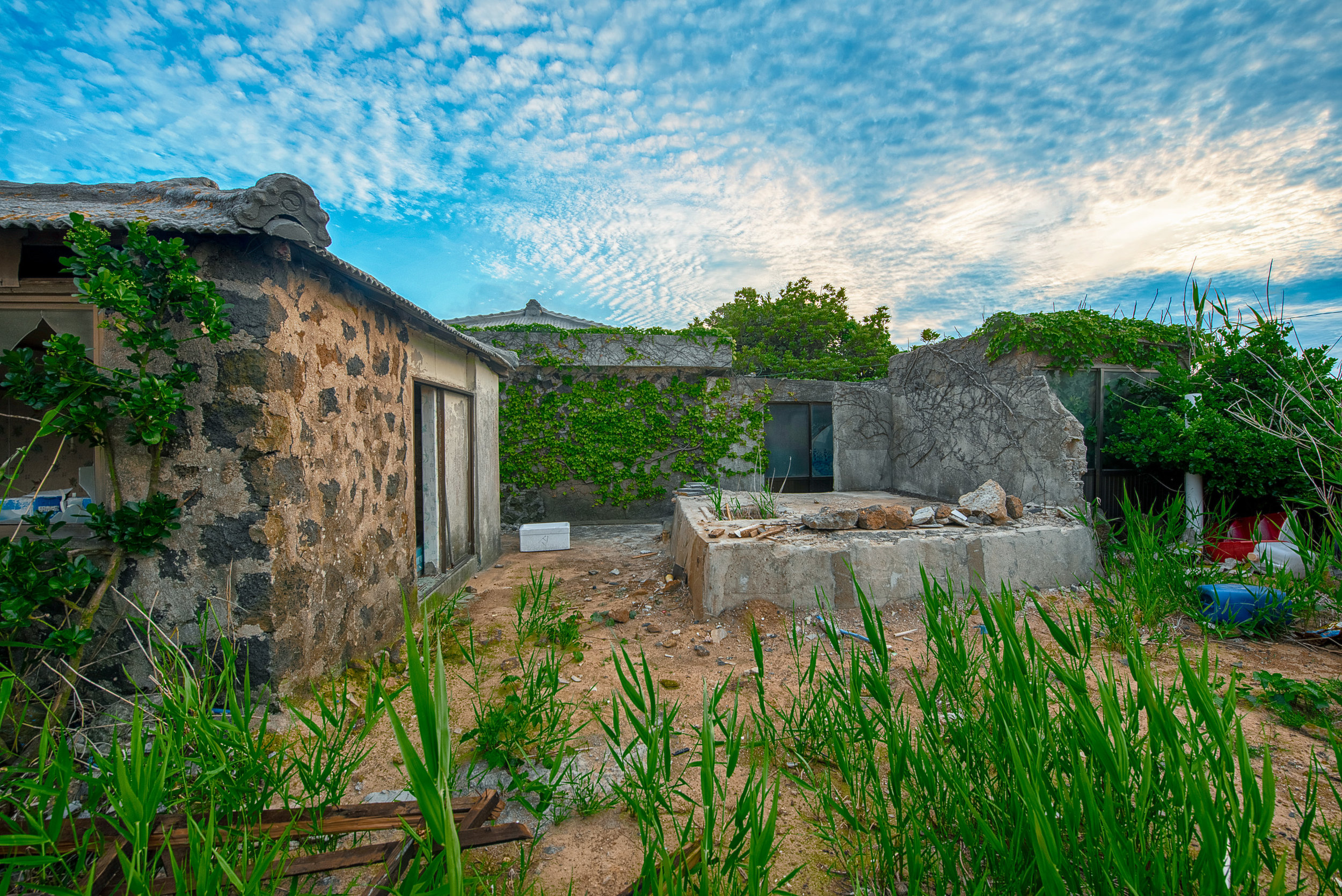 One of many abandoned houses on the island
