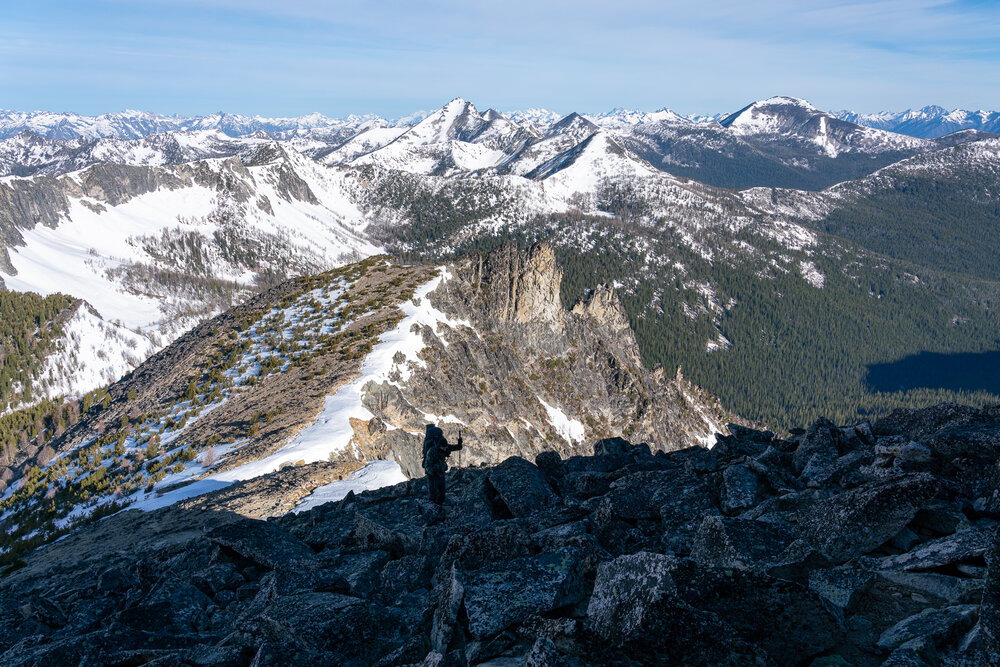 Climbing Bigelow in the morning